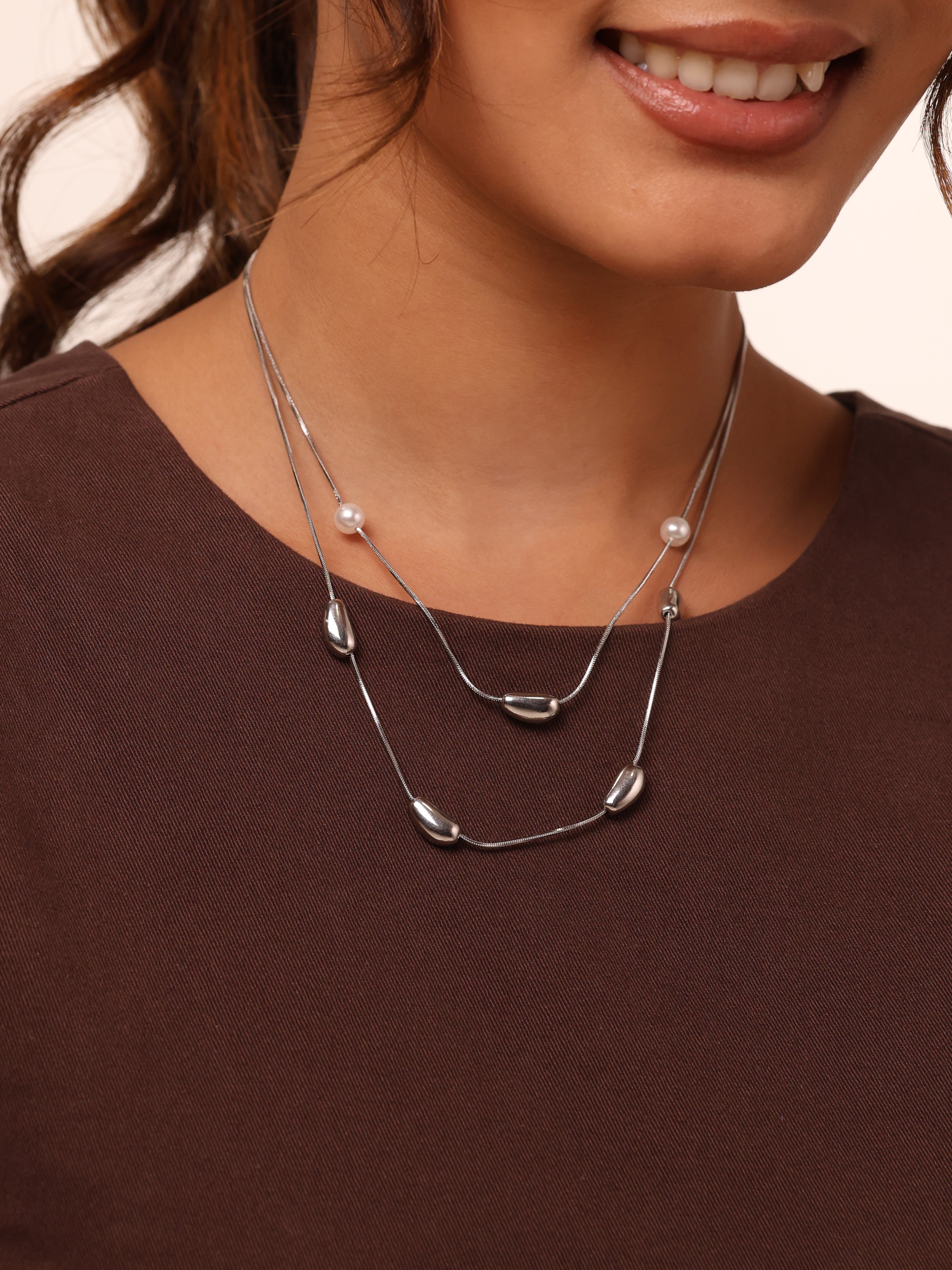 Moonlight Droplet Layered Necklace