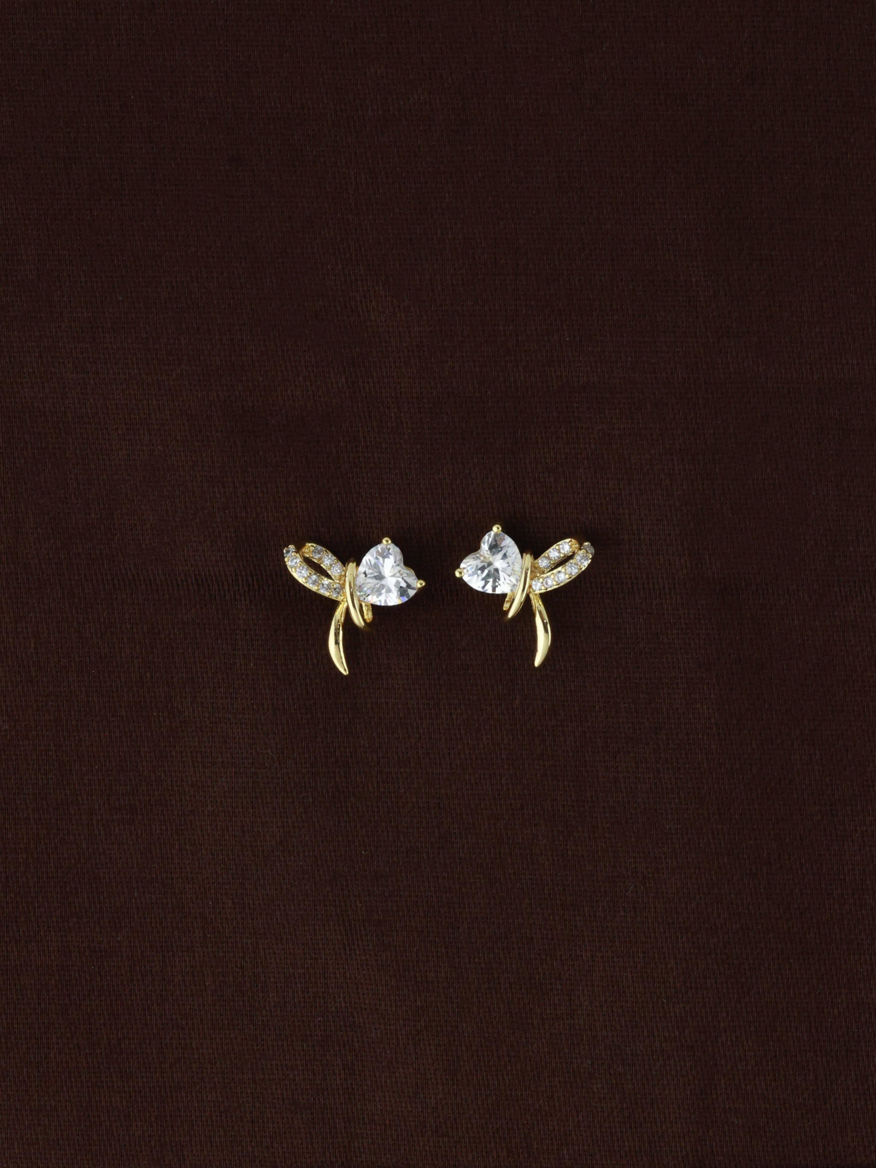 Heart & Ribbon Studs