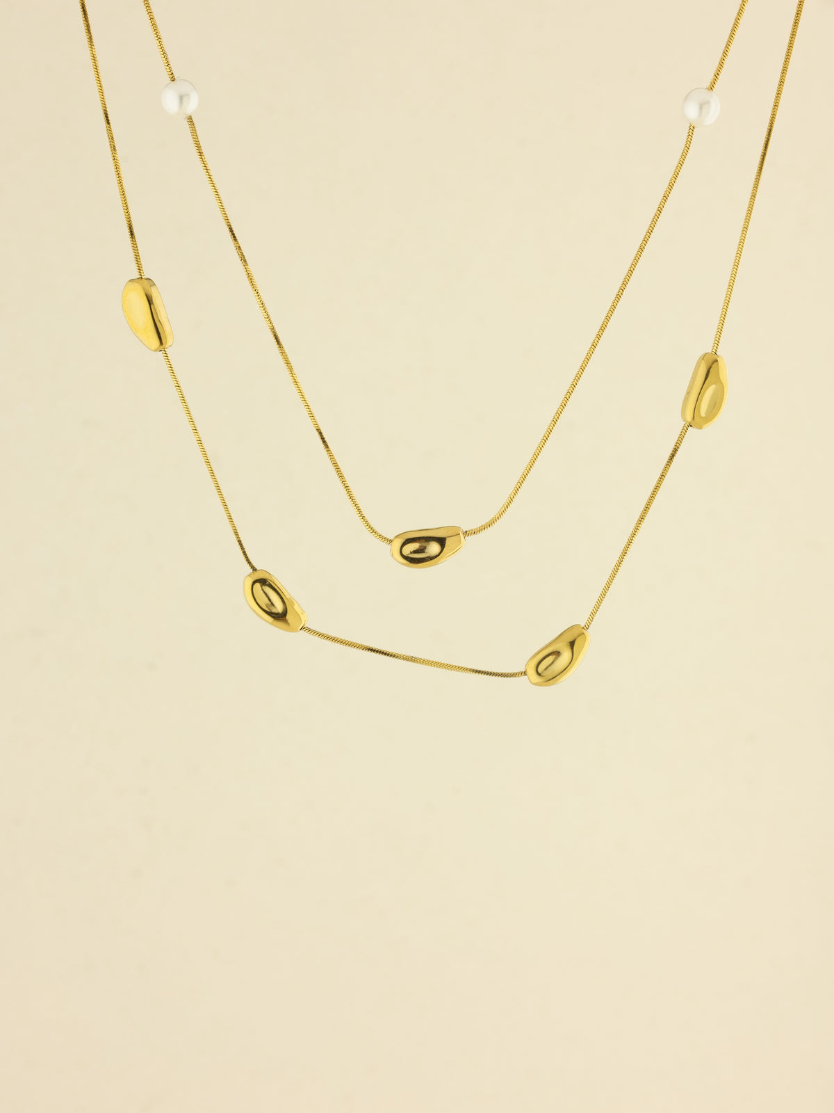 Moonlight Droplet Layered Necklace