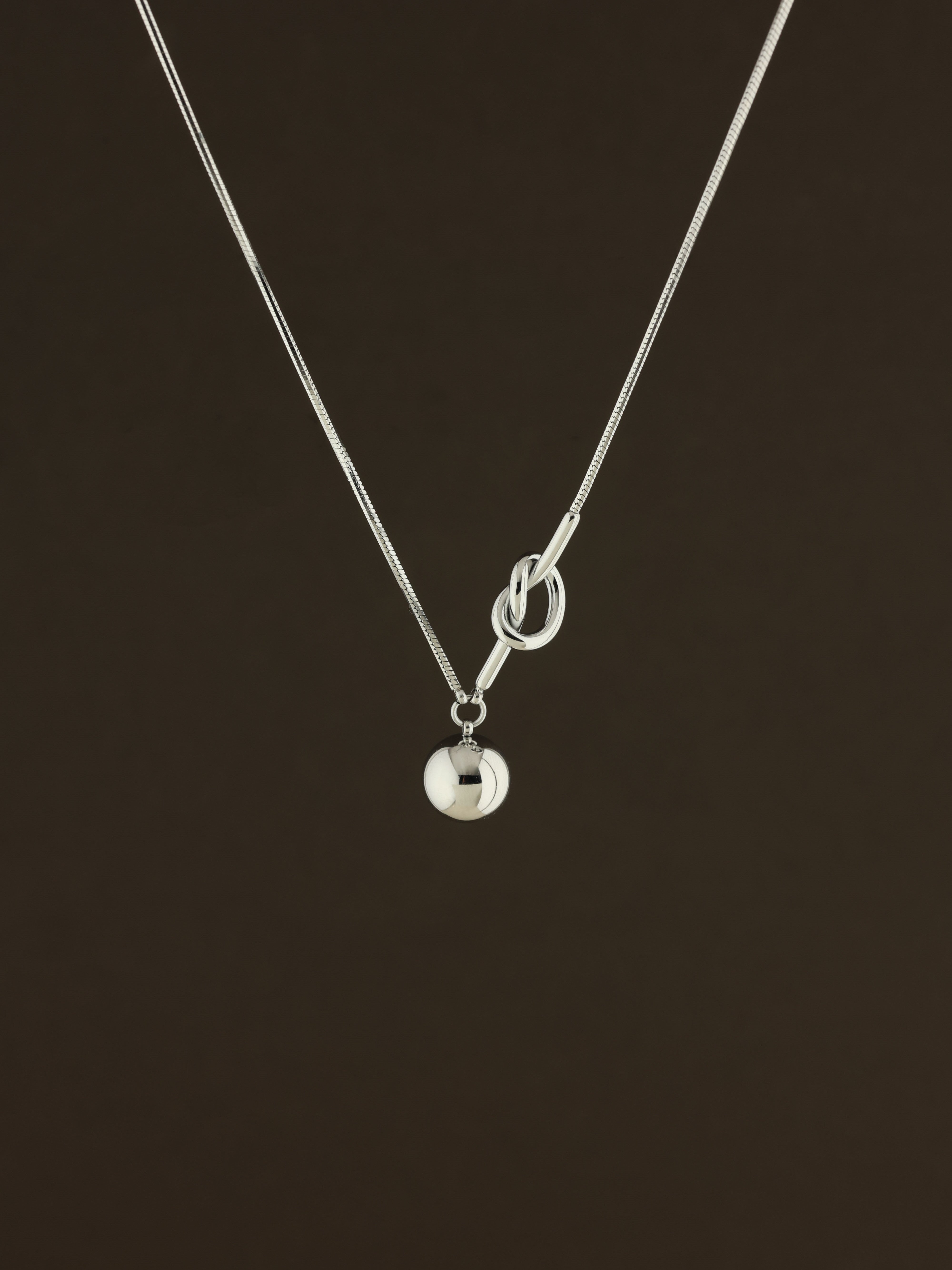 Knot Sphere Pendant Necklace