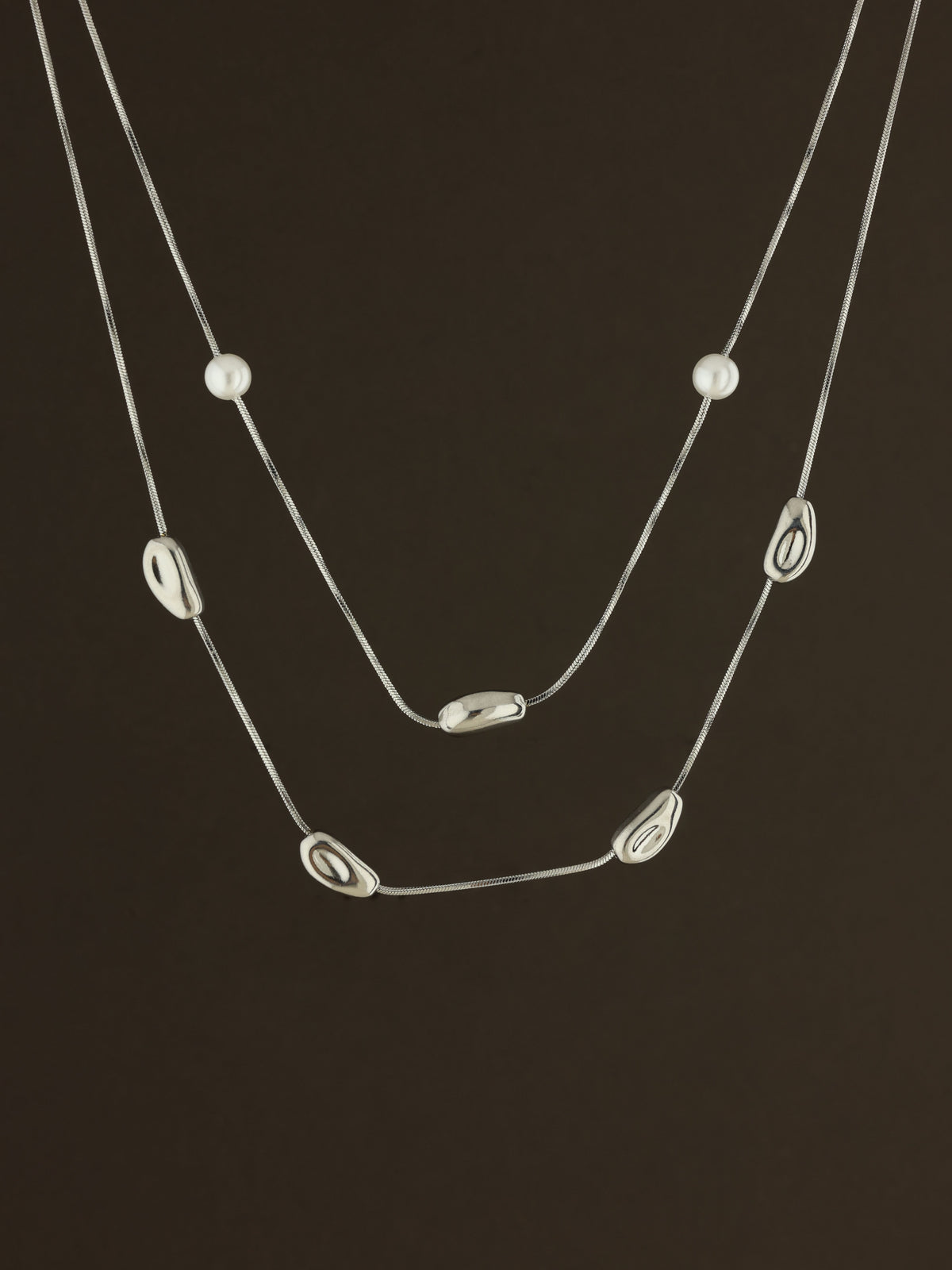 Moonlight Droplet Layered Necklace