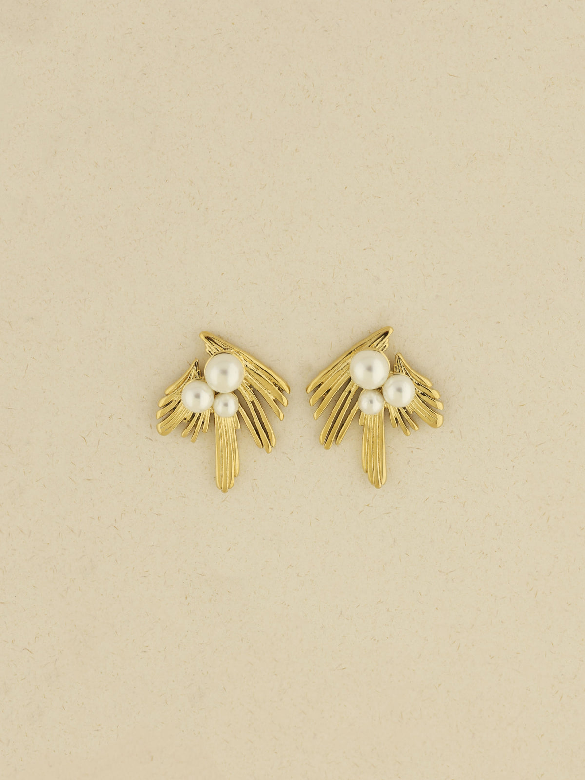 Mini Leaf Pearl Studs