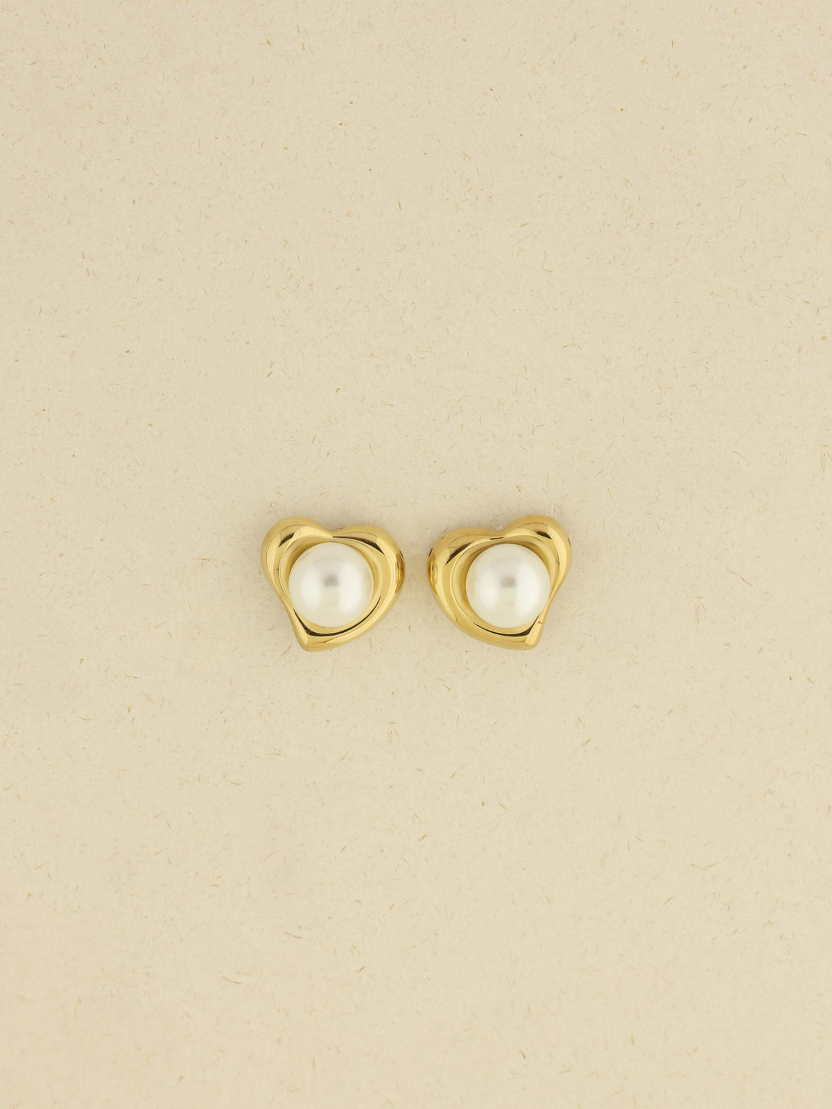 Heart Pearl Studs