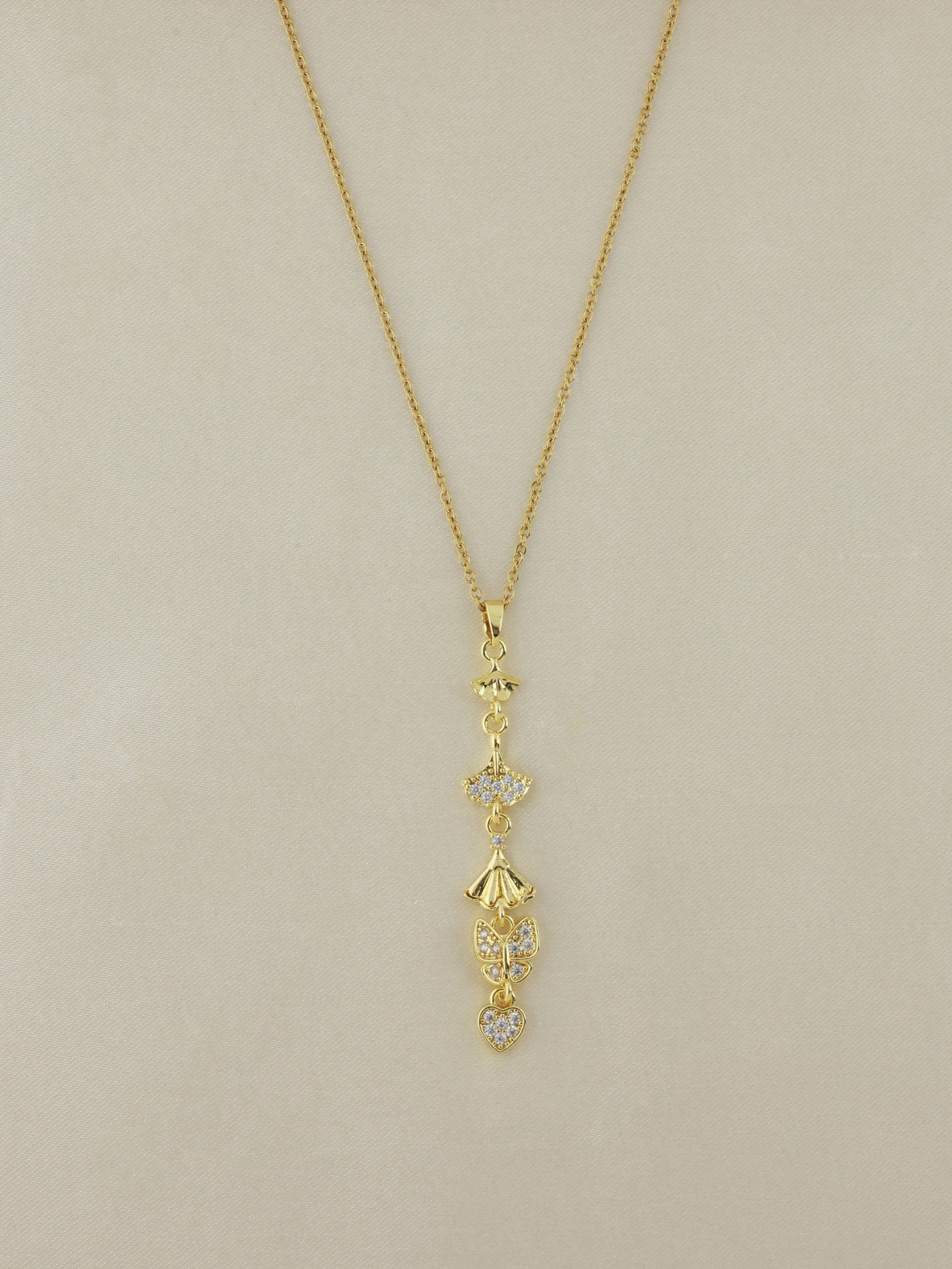 Meridian Flora & Butterfly Drop Necklace