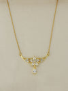 Floral Crescent Drop Necklace