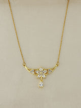 Floral Crescent Drop Necklace