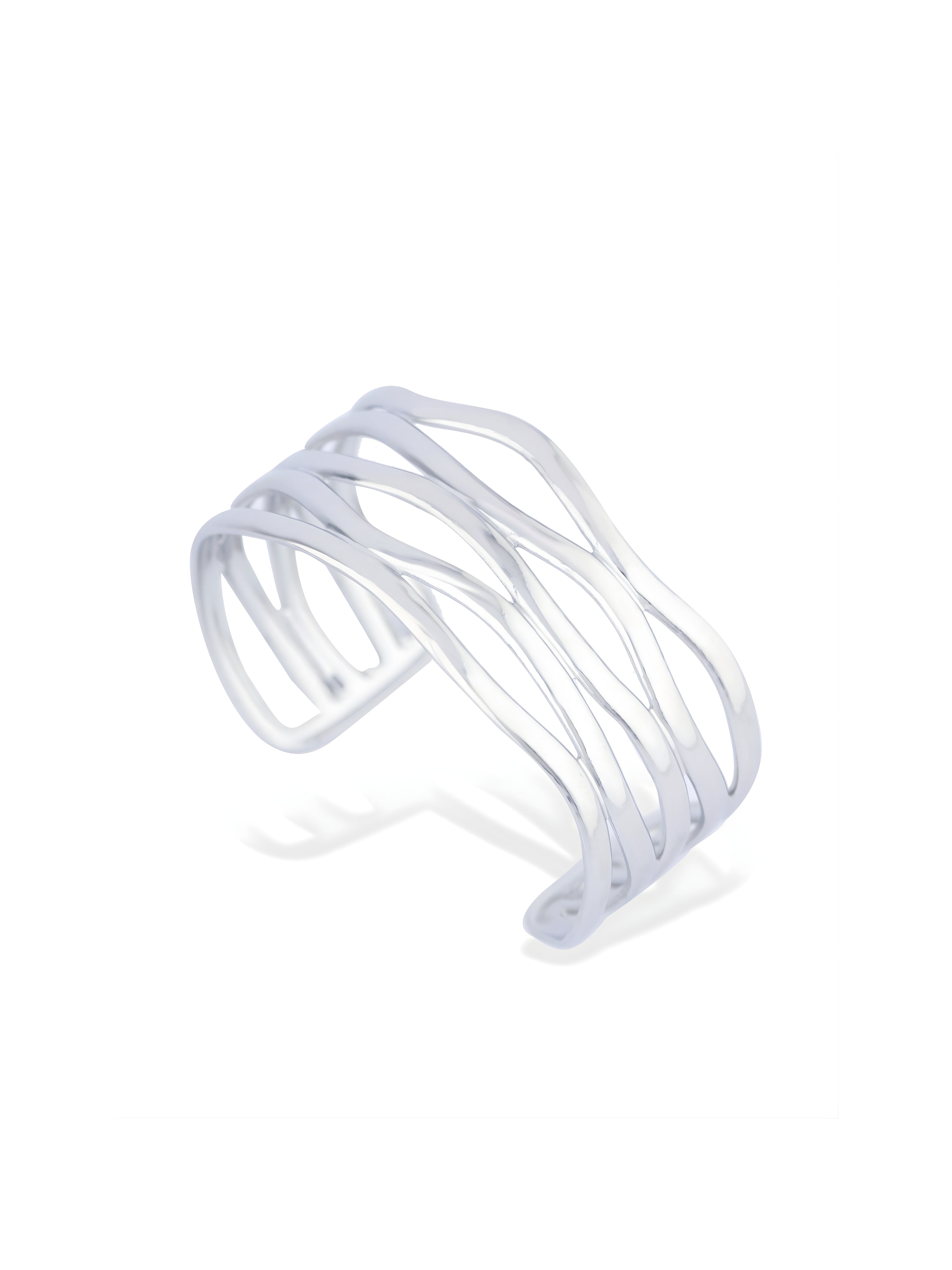 Modern Silver Wavy Bracelet