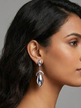 Modern Silver Leaf Dangle Earrings for Everyday Style