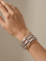 Modern Silver Wavy Bracelet