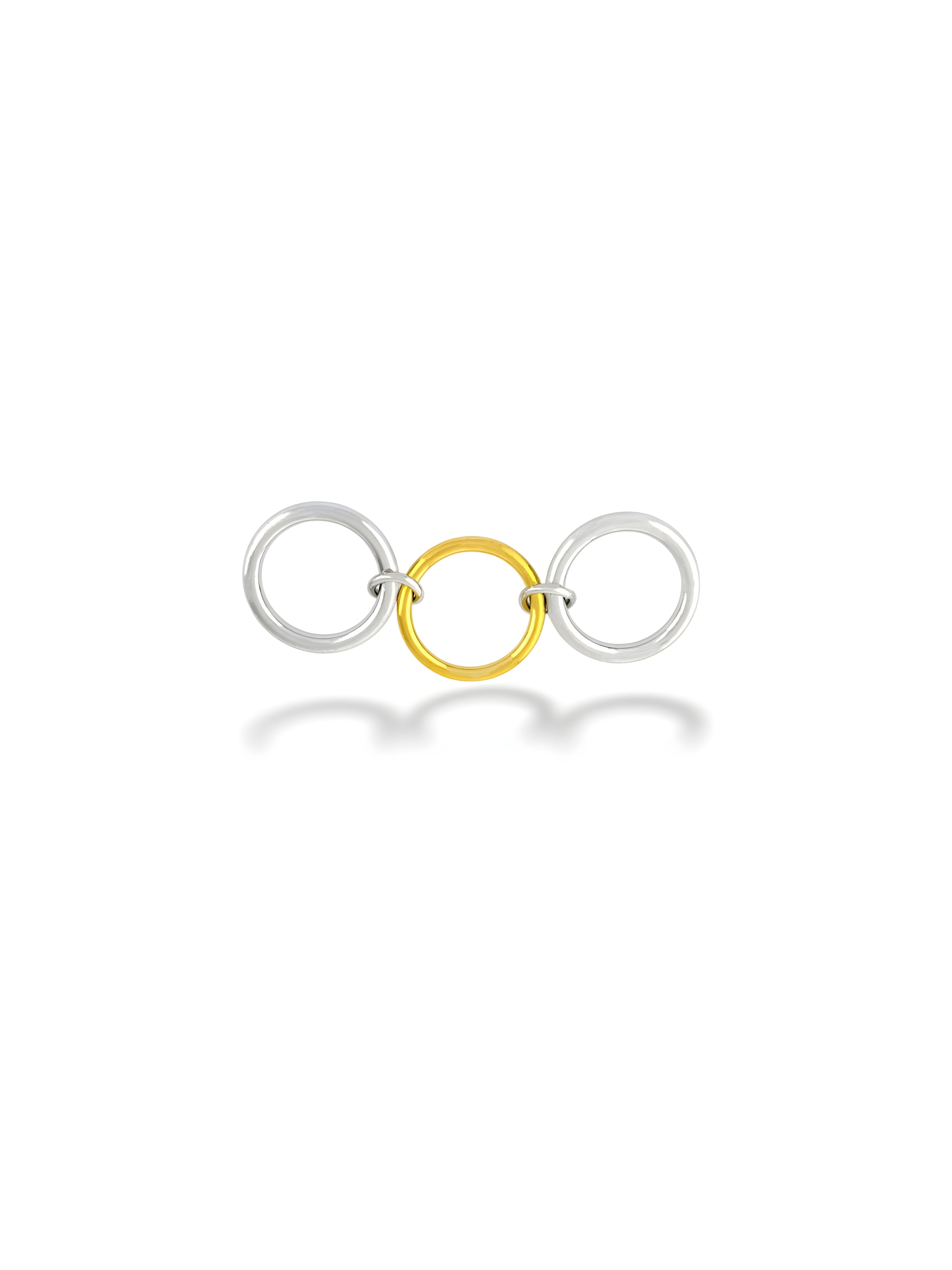 Two-Tone Trio Link Ring