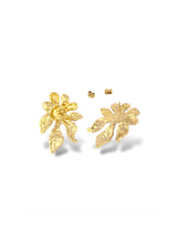 Lustre Bloom Textured Floral Gold Stud Earrings