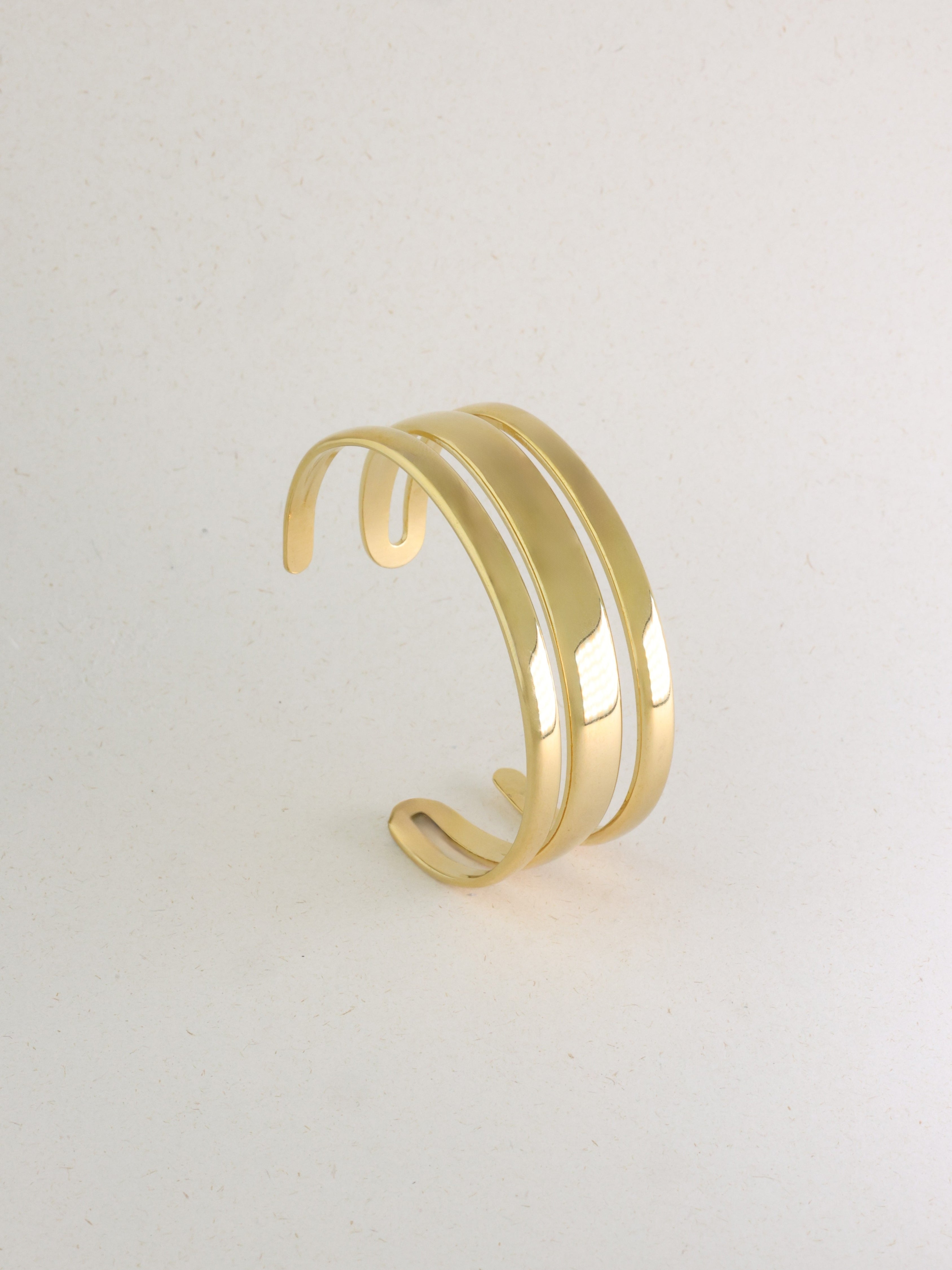 Triple Line Open Bangle