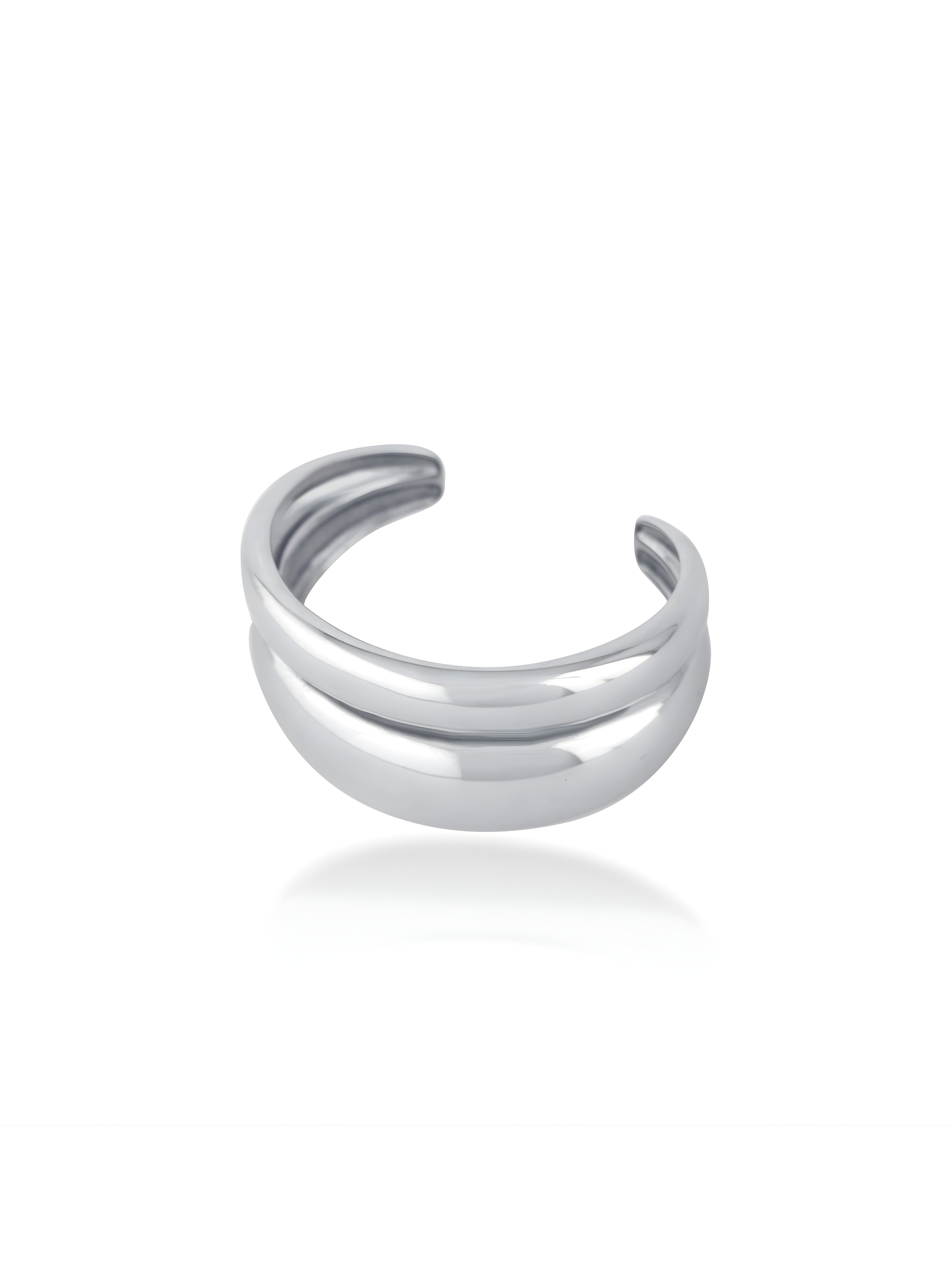 Modern Twinray Bangle with Two-Tone Metallic Finish