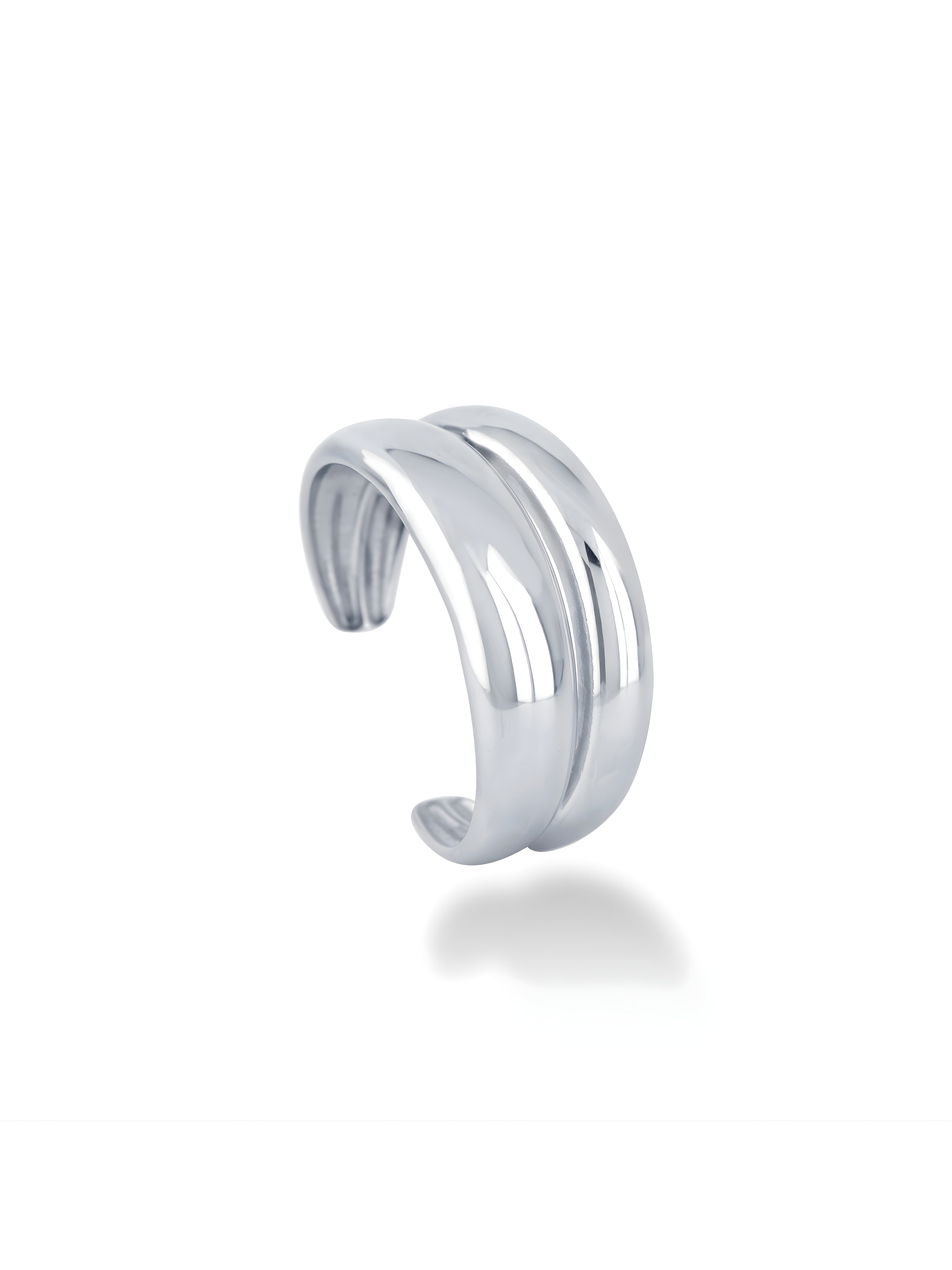 Modern Twinray Bangle with Two-Tone Metallic Finish