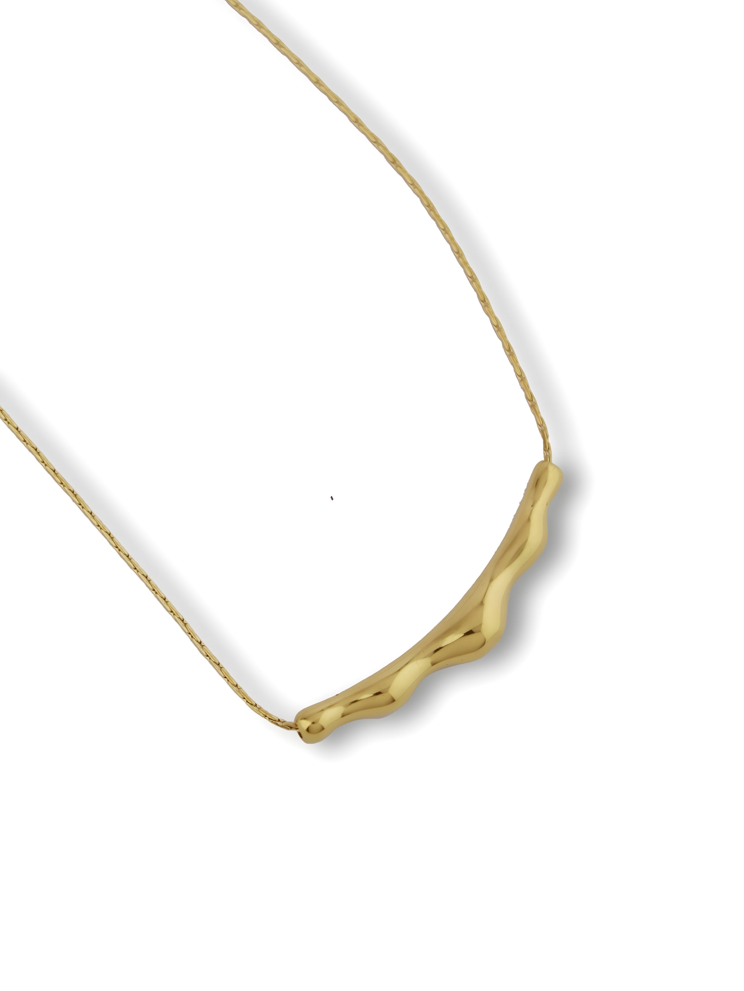 Wavy Bar Pendant Necklace