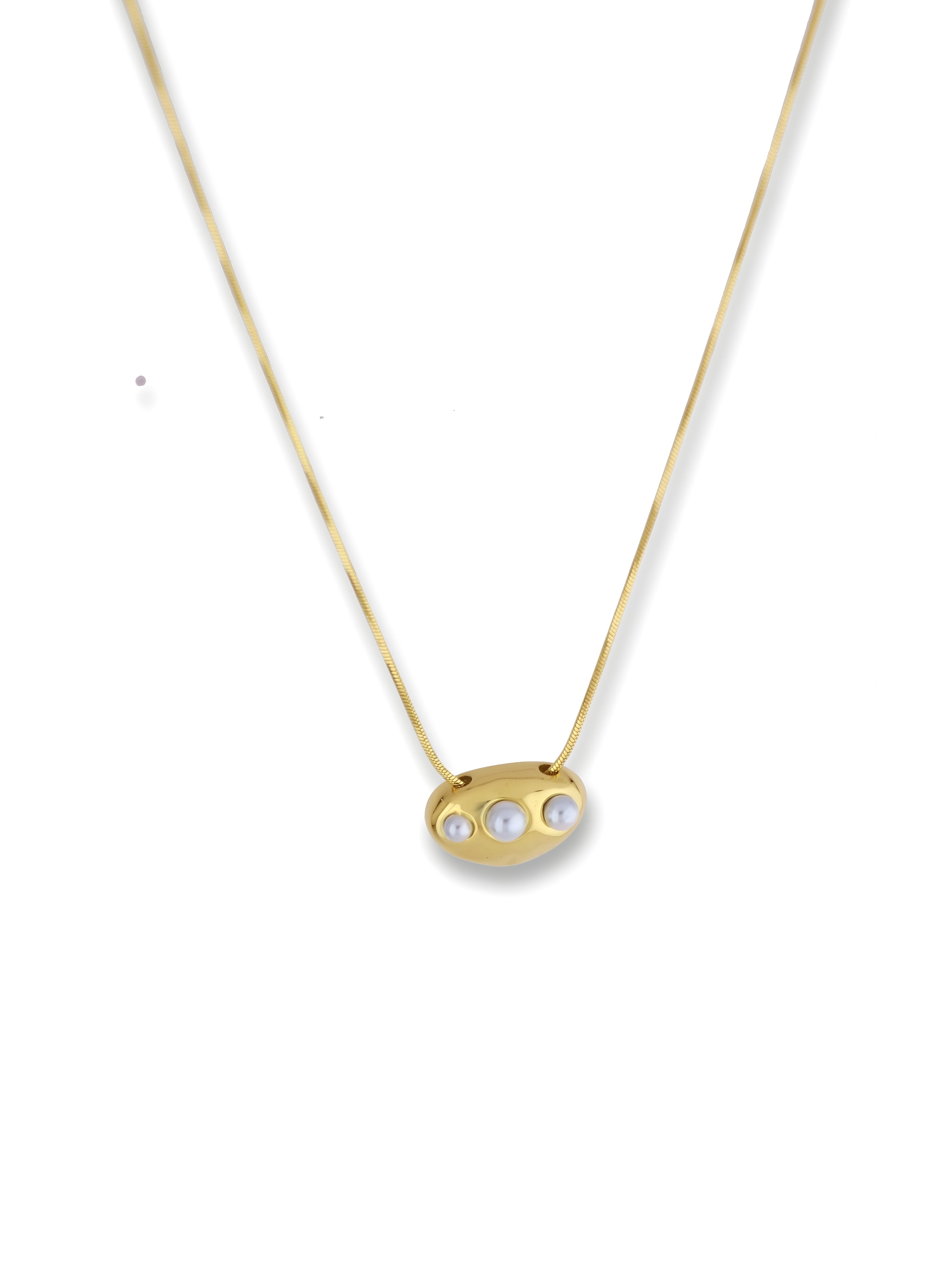 Three Pearl Pendant Necklace