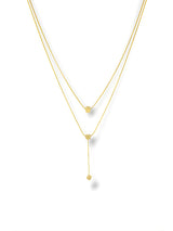 Geometric Cube Layered Lariat Necklace