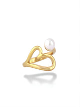 Heart Shaped Pearl Ring