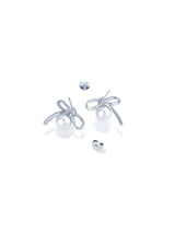 Bow Knot Pearl Stud Earrings