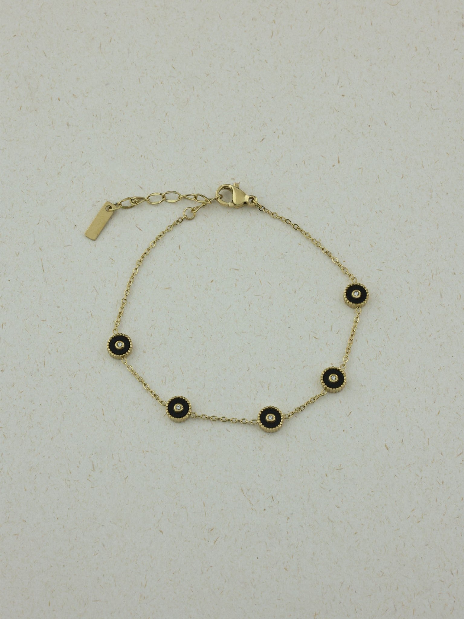 Black Stone Charm Bracelet