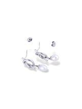 Golden Knot Pearl Drop Stud Earrings for Daily Wear