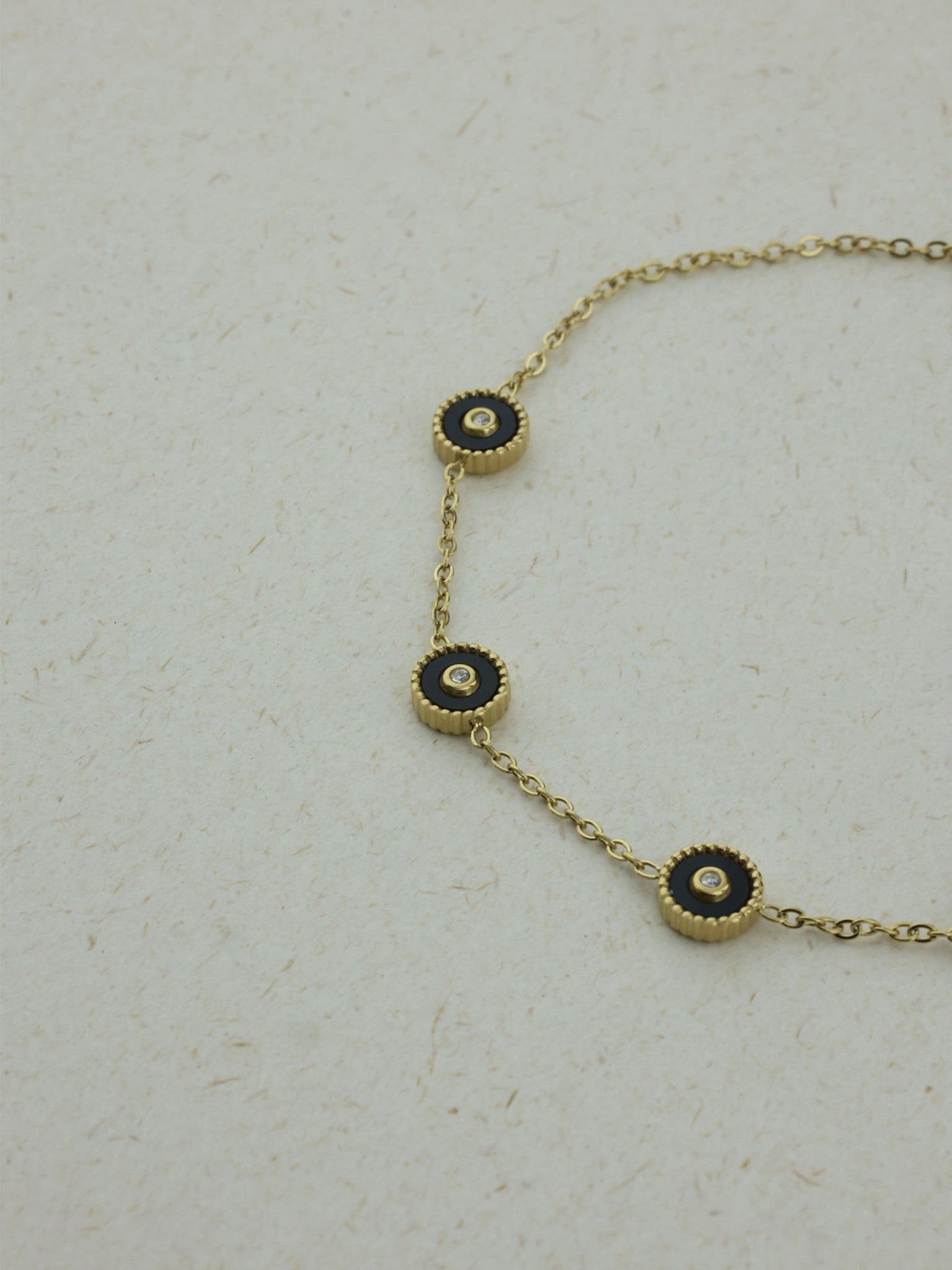 Black Stone Charm Bracelet