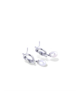 Golden Knot Pearl Drop Stud Earrings for Daily Wear