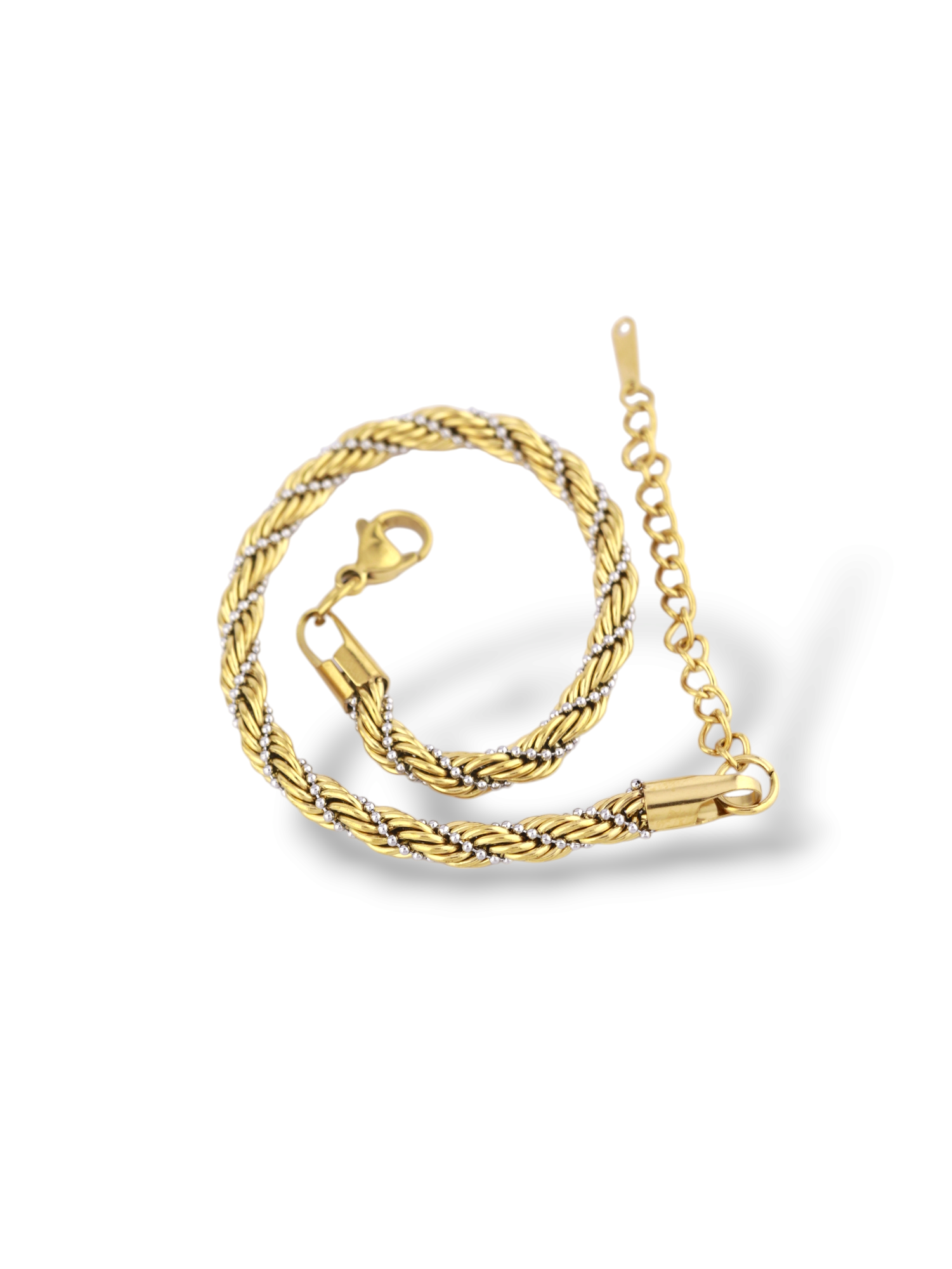 Two Tone Twisted Rope Chain Bracelet