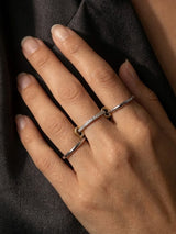 Linked Sparkle Triple Ring Design