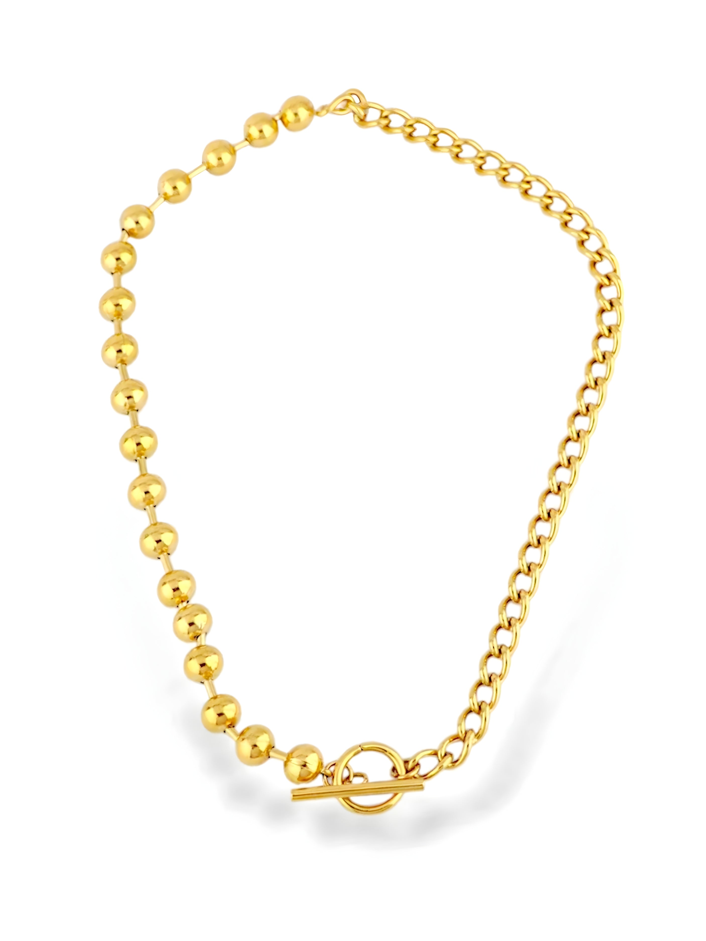 Bead Chain Necklace with Toggle Clasp