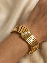 Radiant Gold Cuff Bangle with Clean Modern Lines