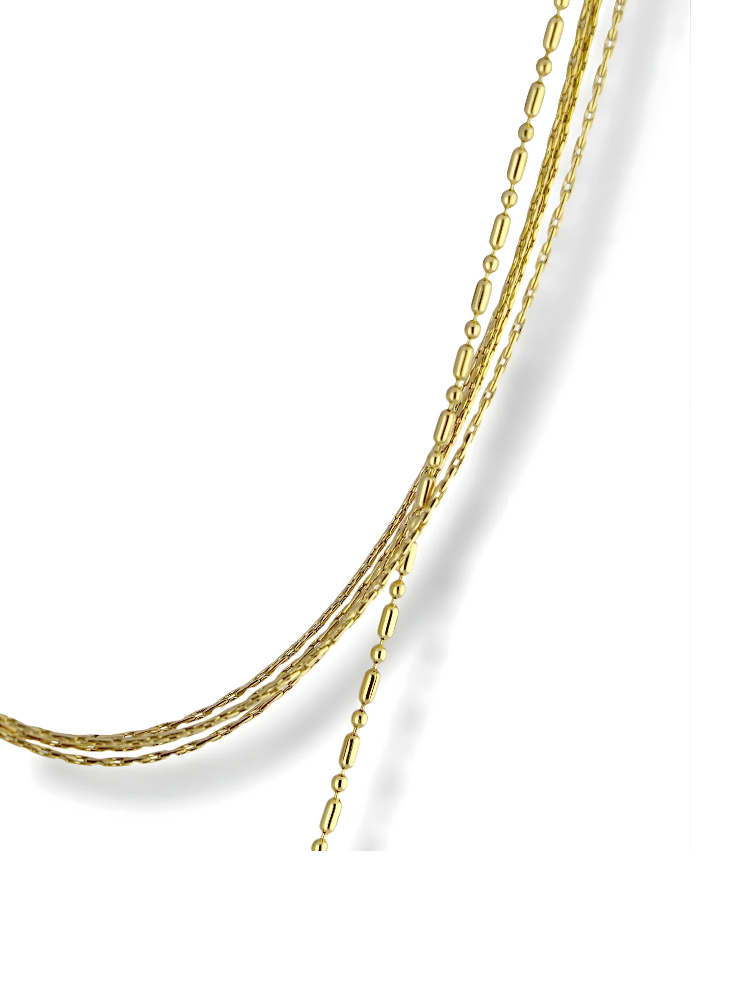 Layered Chain Necklace with Round Bead