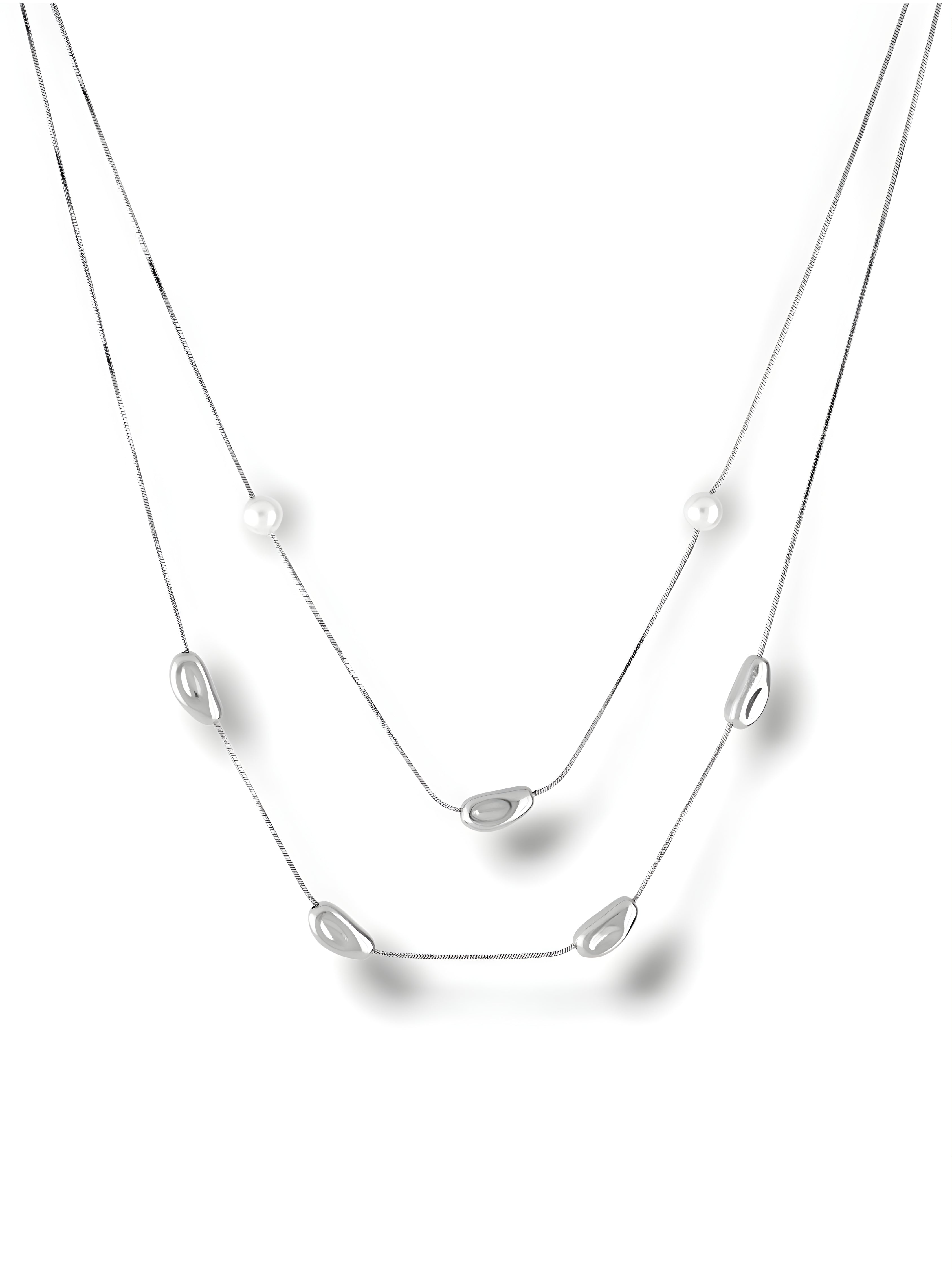 Moonlight Droplet Layered Necklace