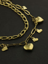 Gold Hearts Double-Chain Bracelet