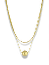 Layered Chain Necklace with Round Bead