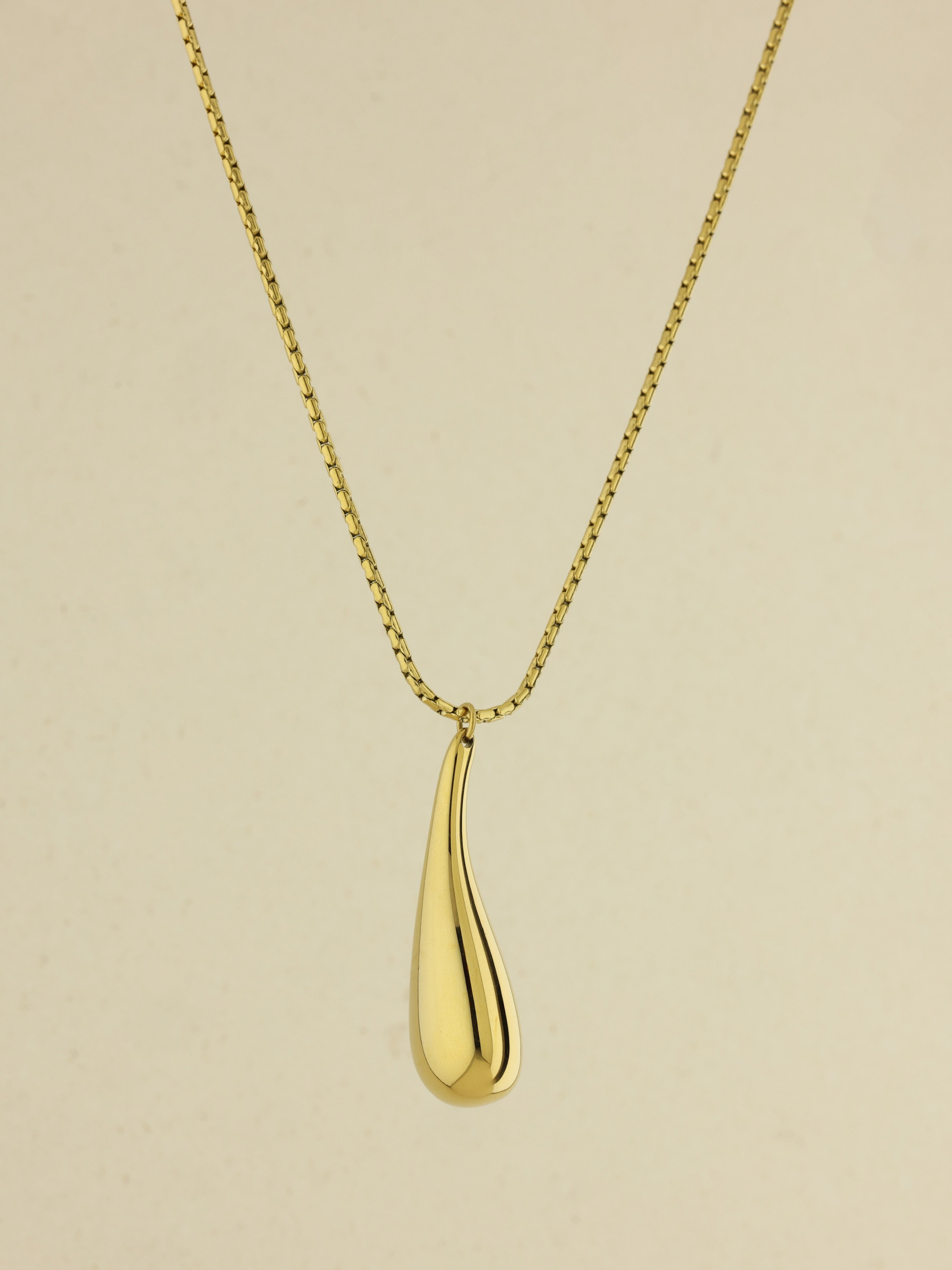 Liquid Chrome Drop Necklace