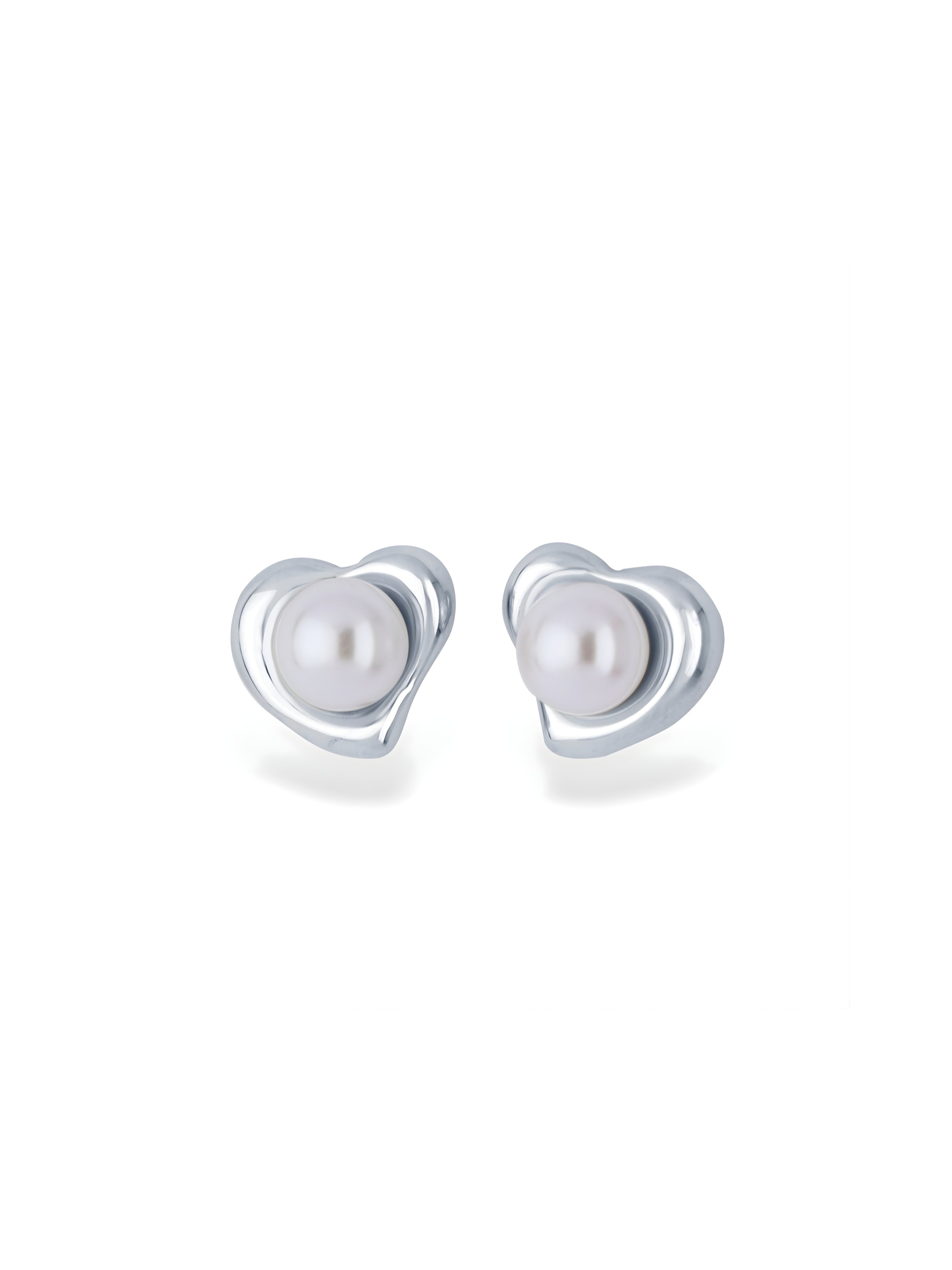 Heart Pearl Studs