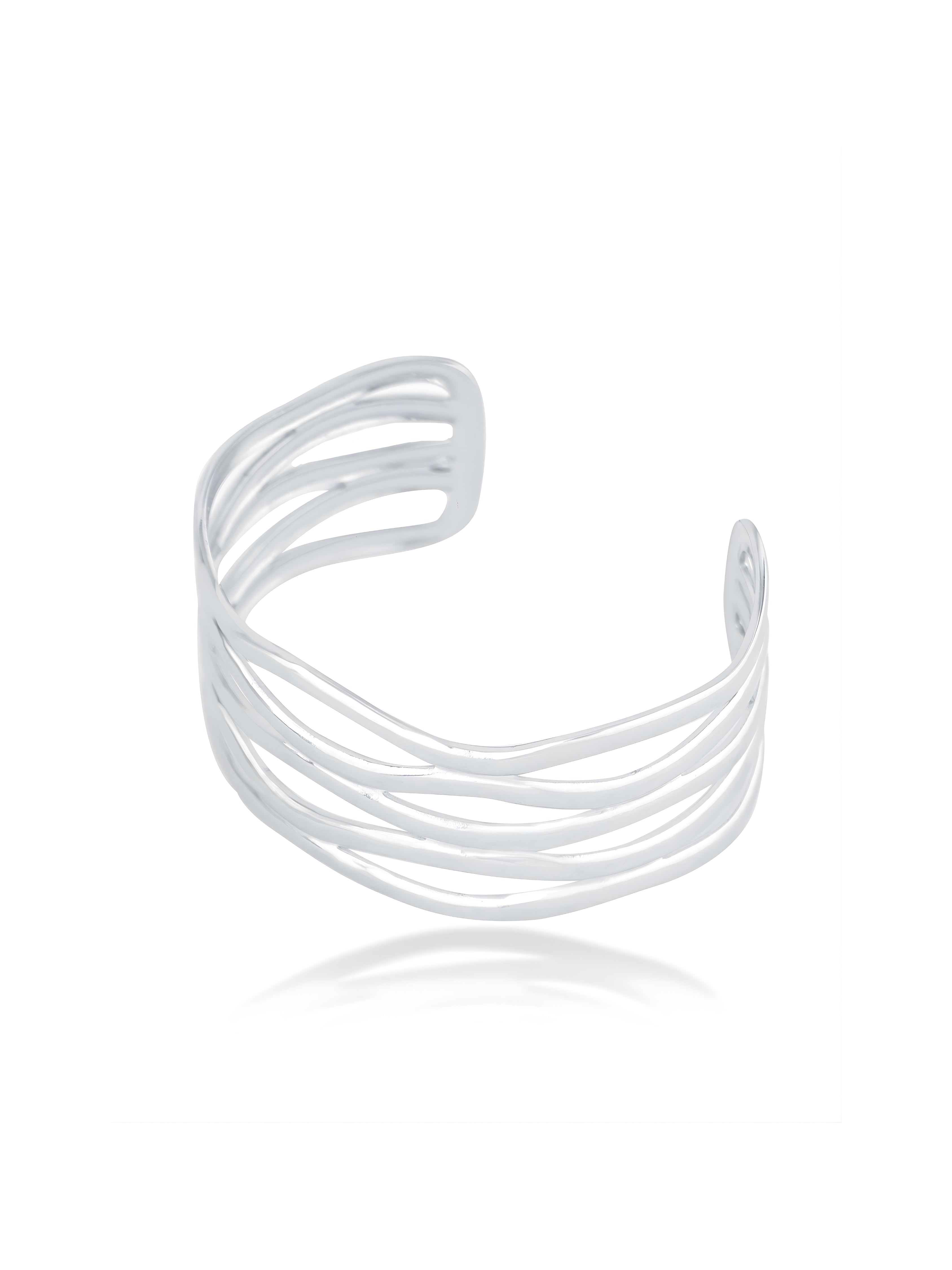 Modern Silver Wavy Bracelet