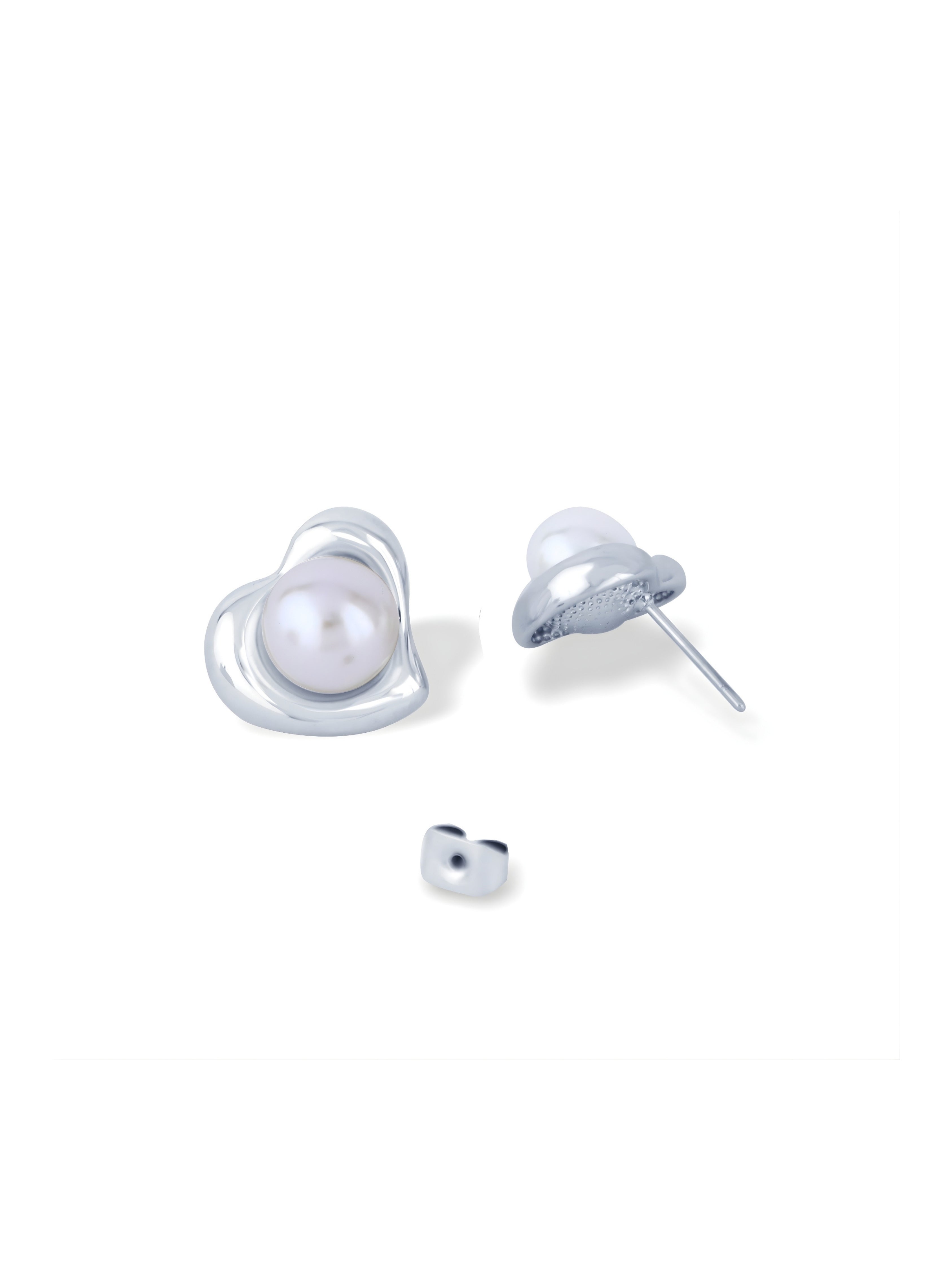 Heart Pearl Studs