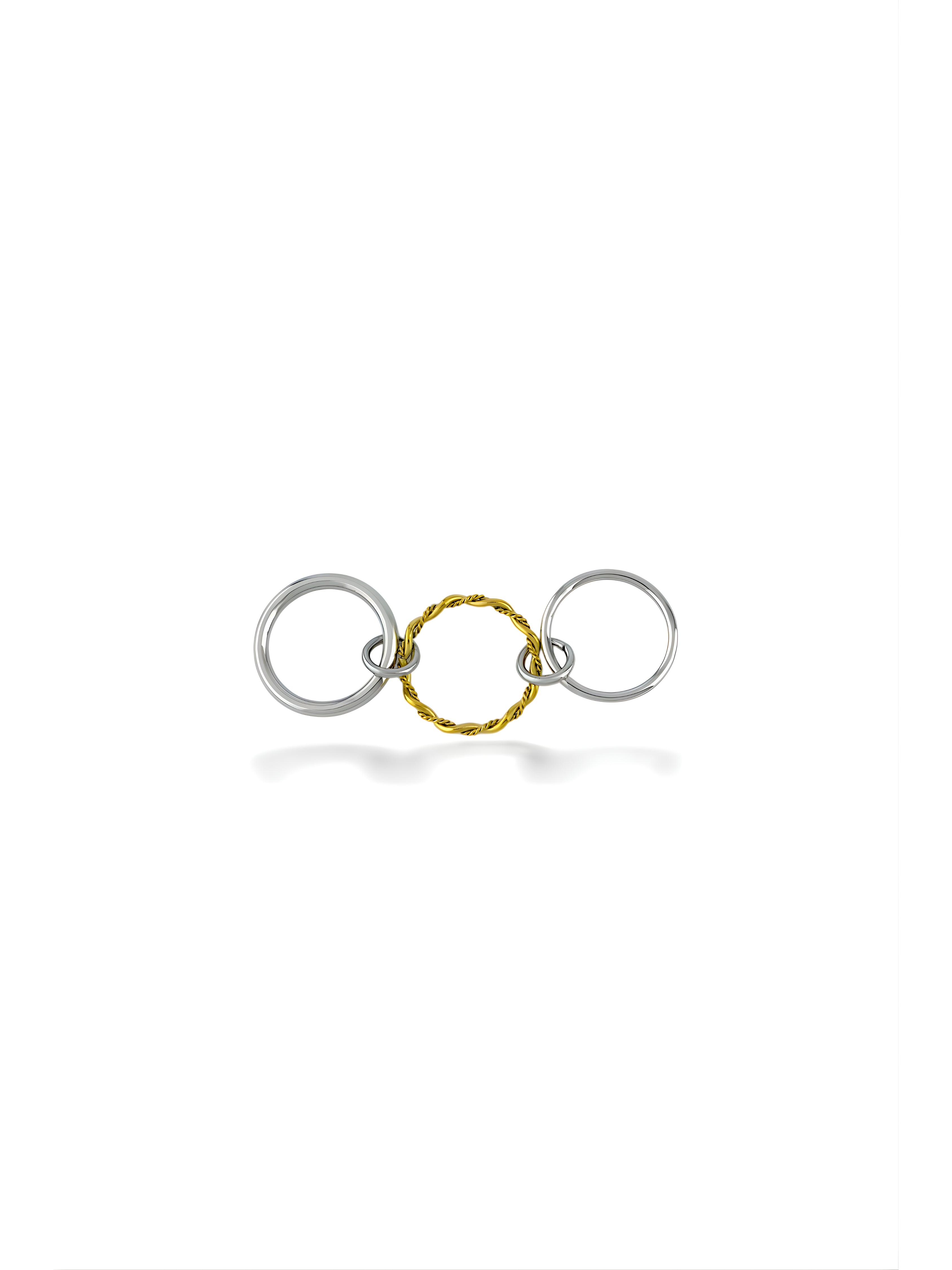 Mixed-Metal Triple Ring Vertical Drop