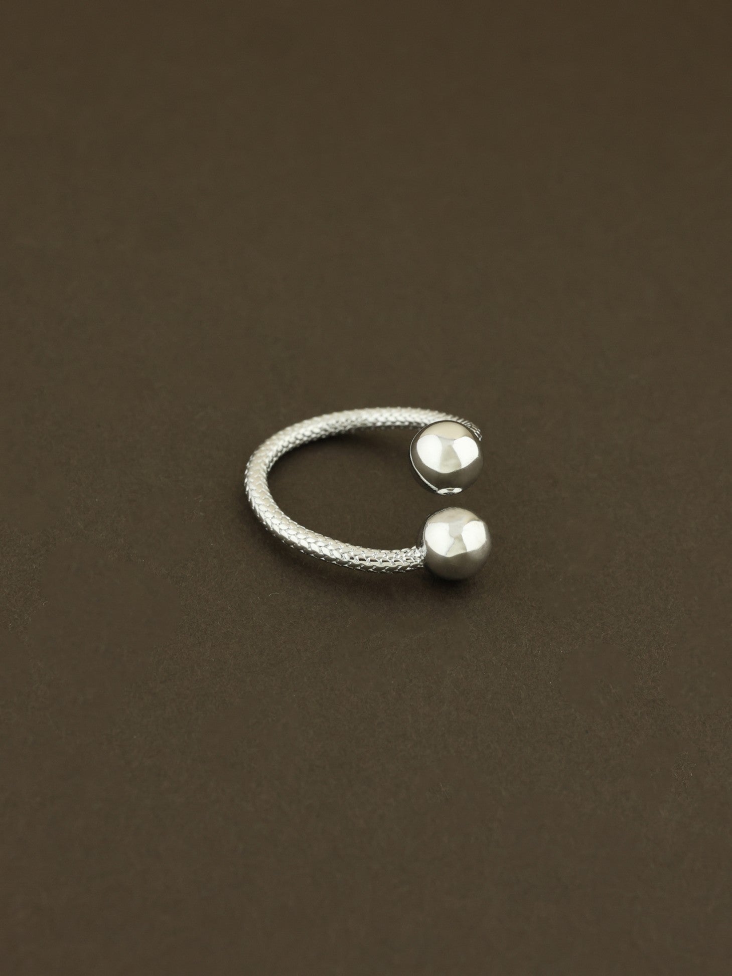 Twin Sphere Open Ring