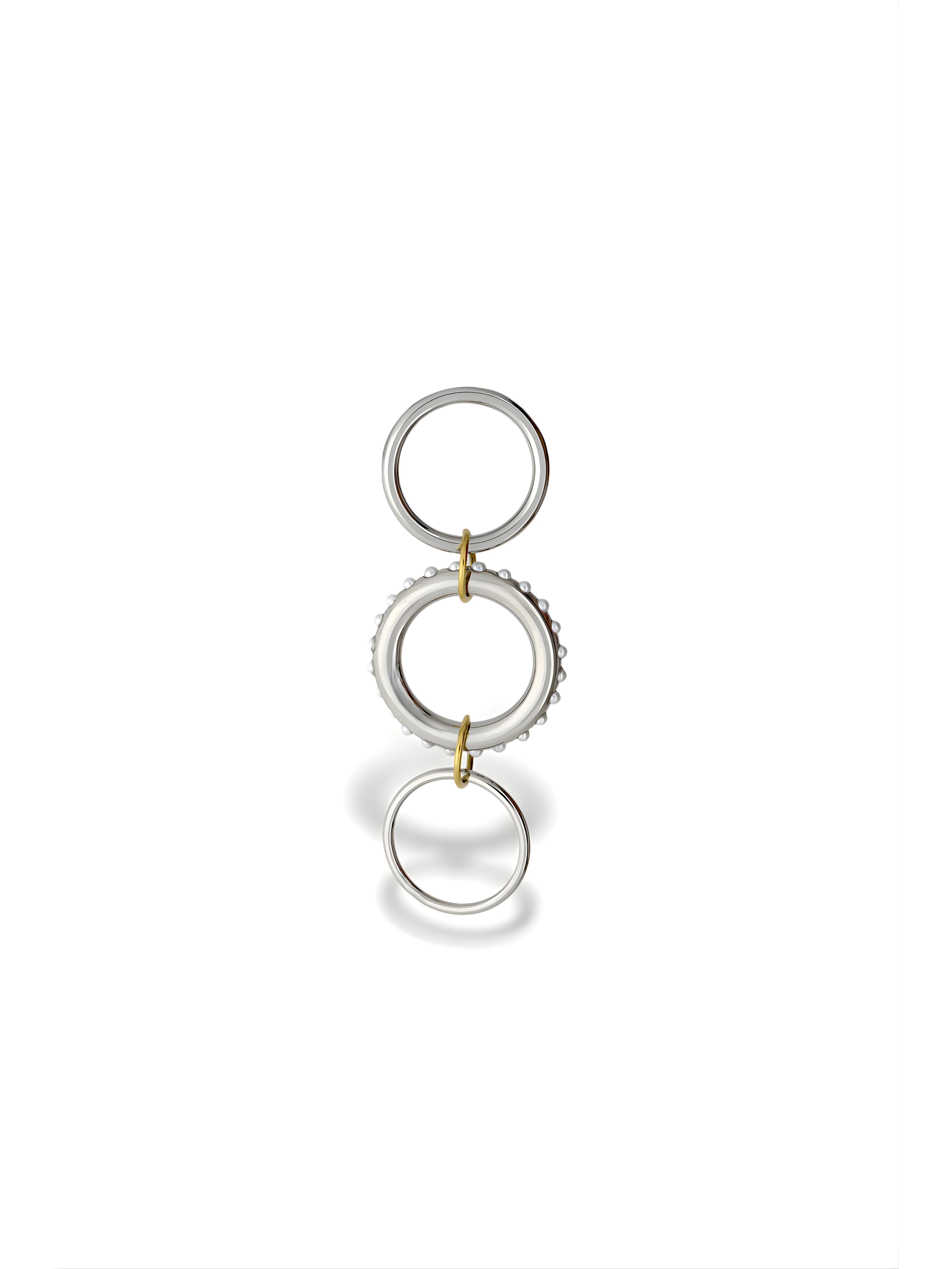 Studded Center Triple Ring Drop