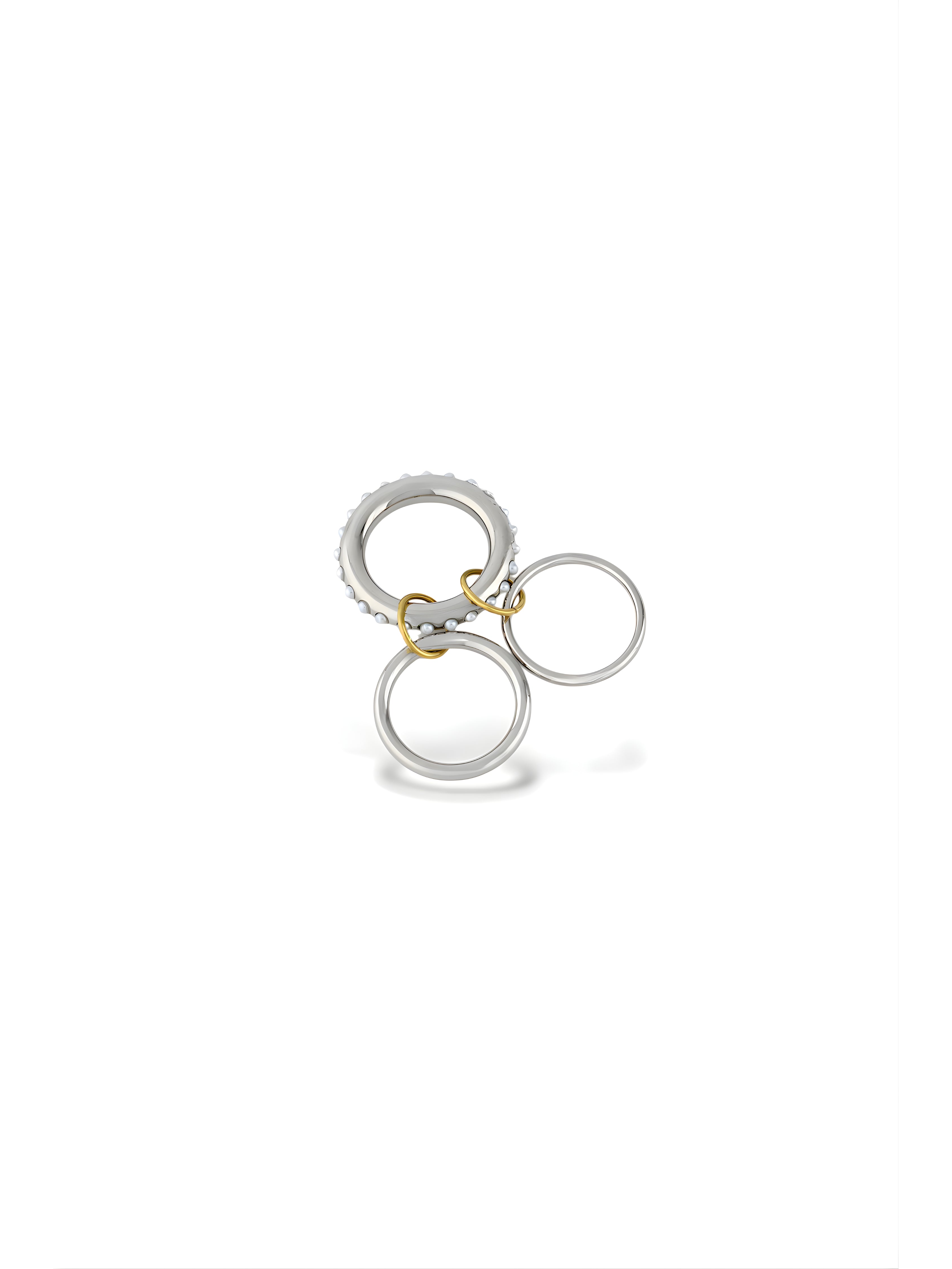 Studded Center Triple Ring Drop