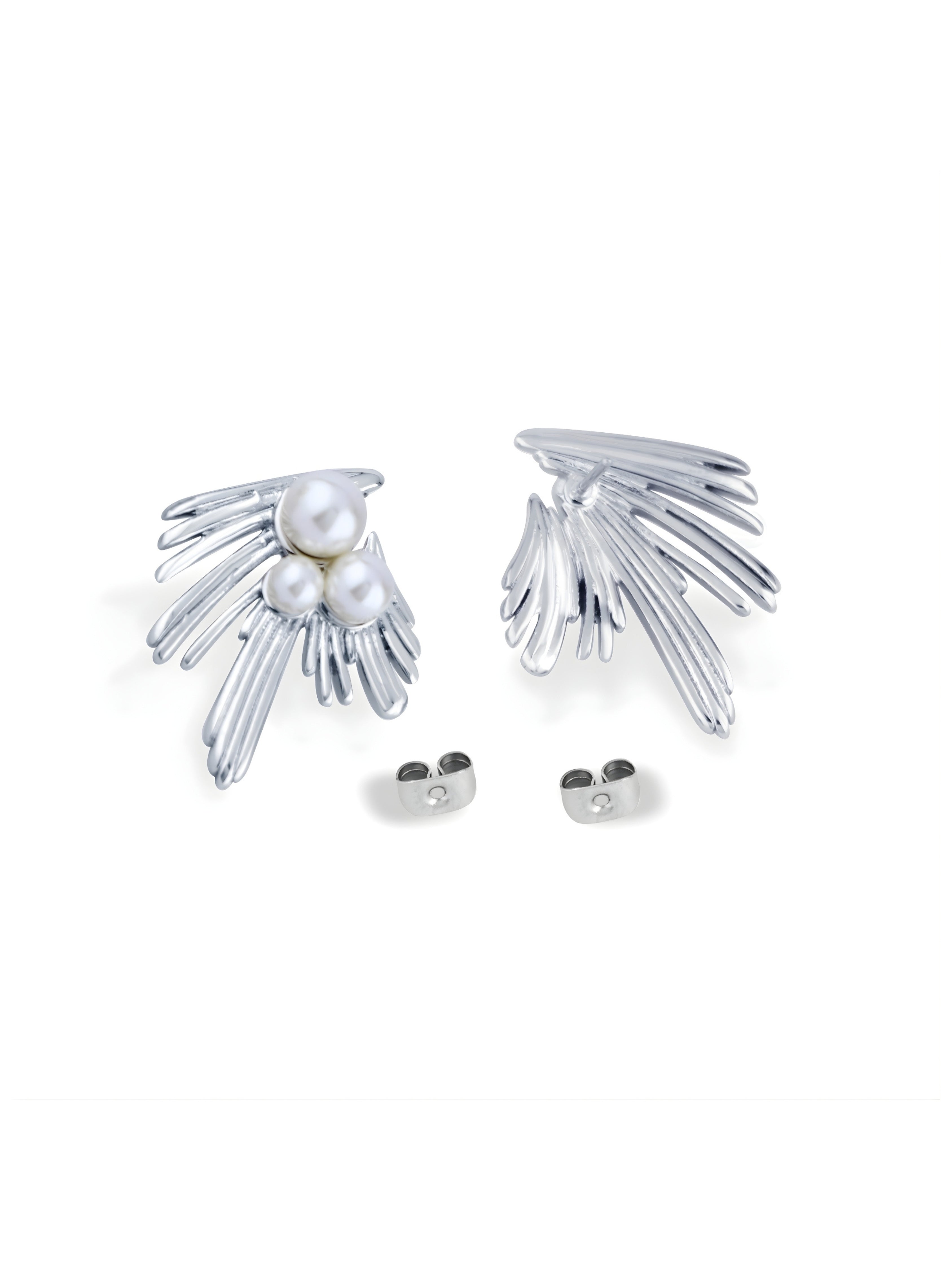 Mini Leaf Pearl Studs