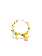 Elegant Gold Weave Chain Bracelet with Heart Charm