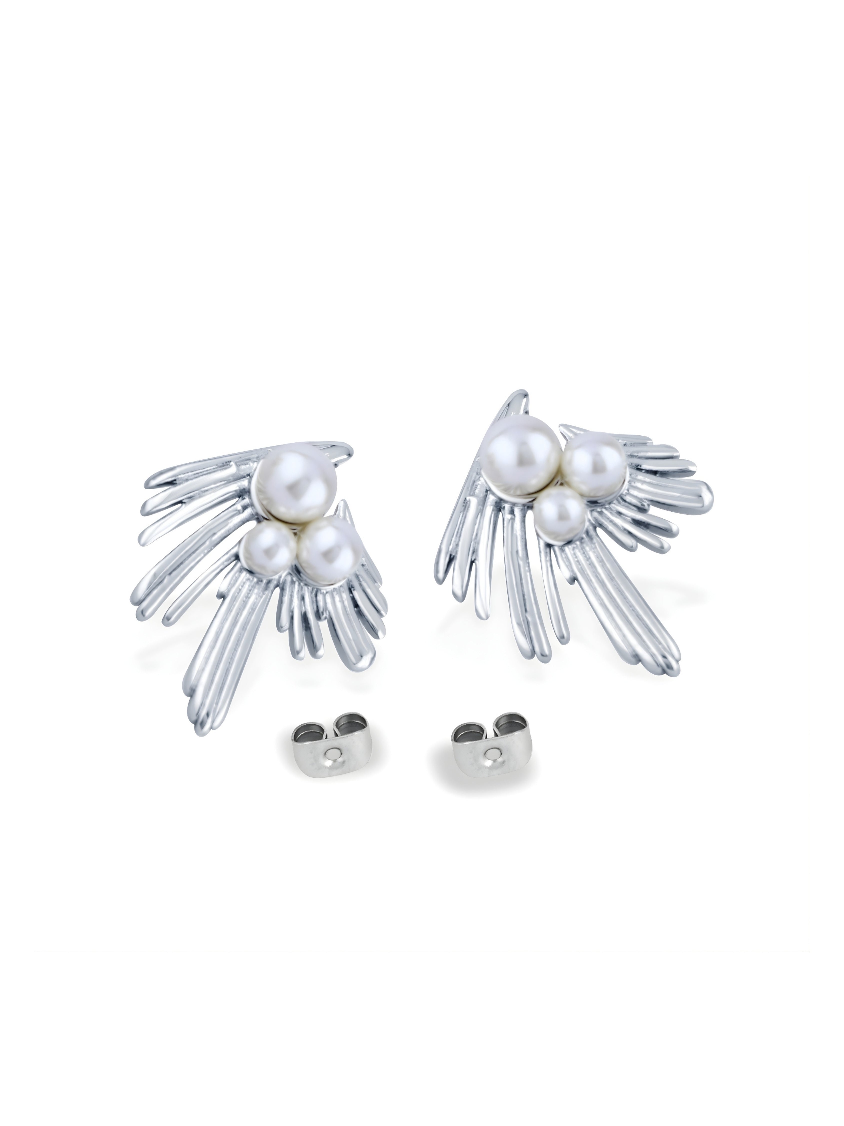 Mini Leaf Pearl Studs