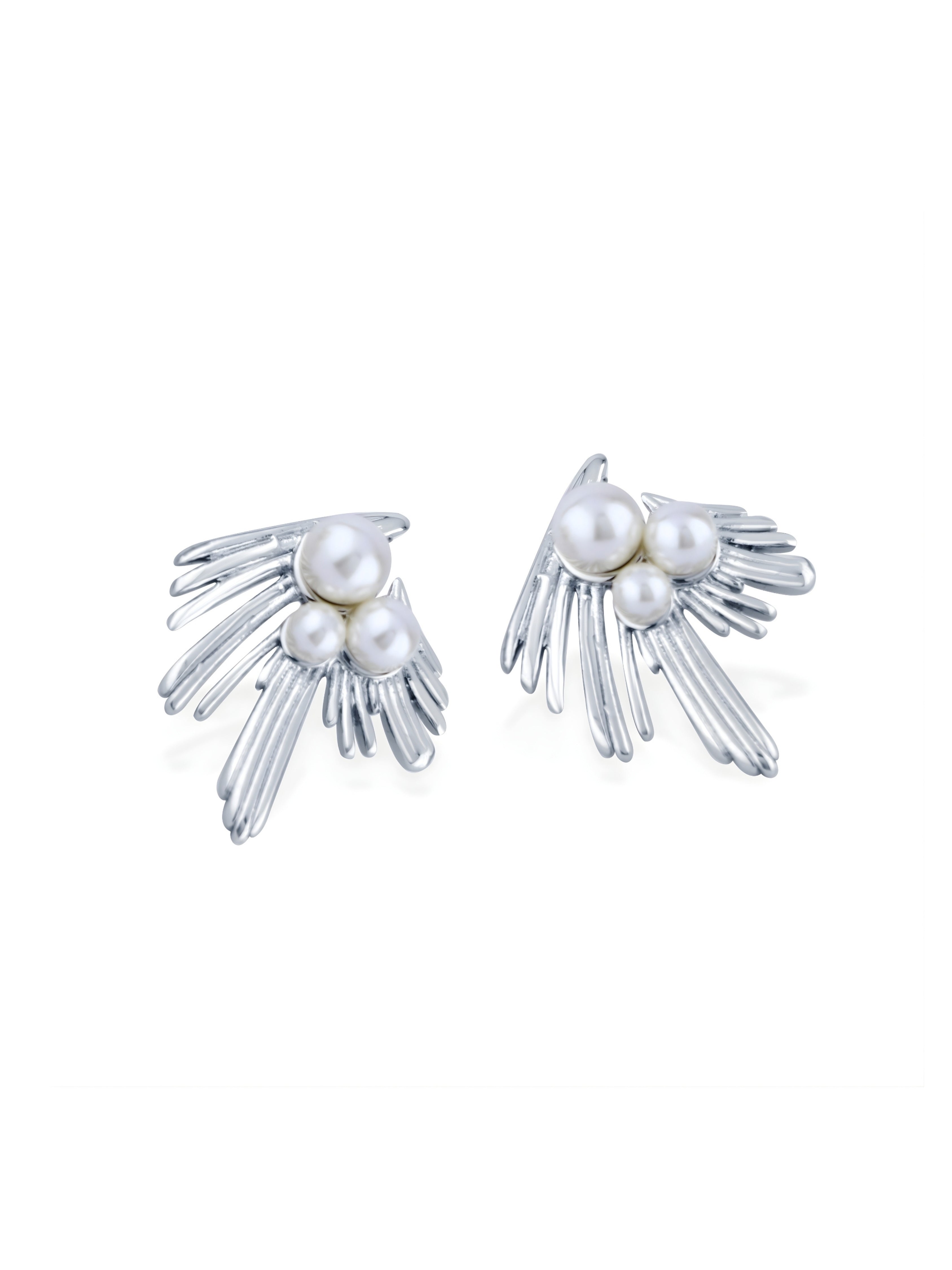 Mini Leaf Pearl Studs