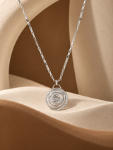 Spiral Rose Pendant Necklace