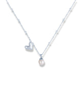 Heart And Pearl Charm Necklace