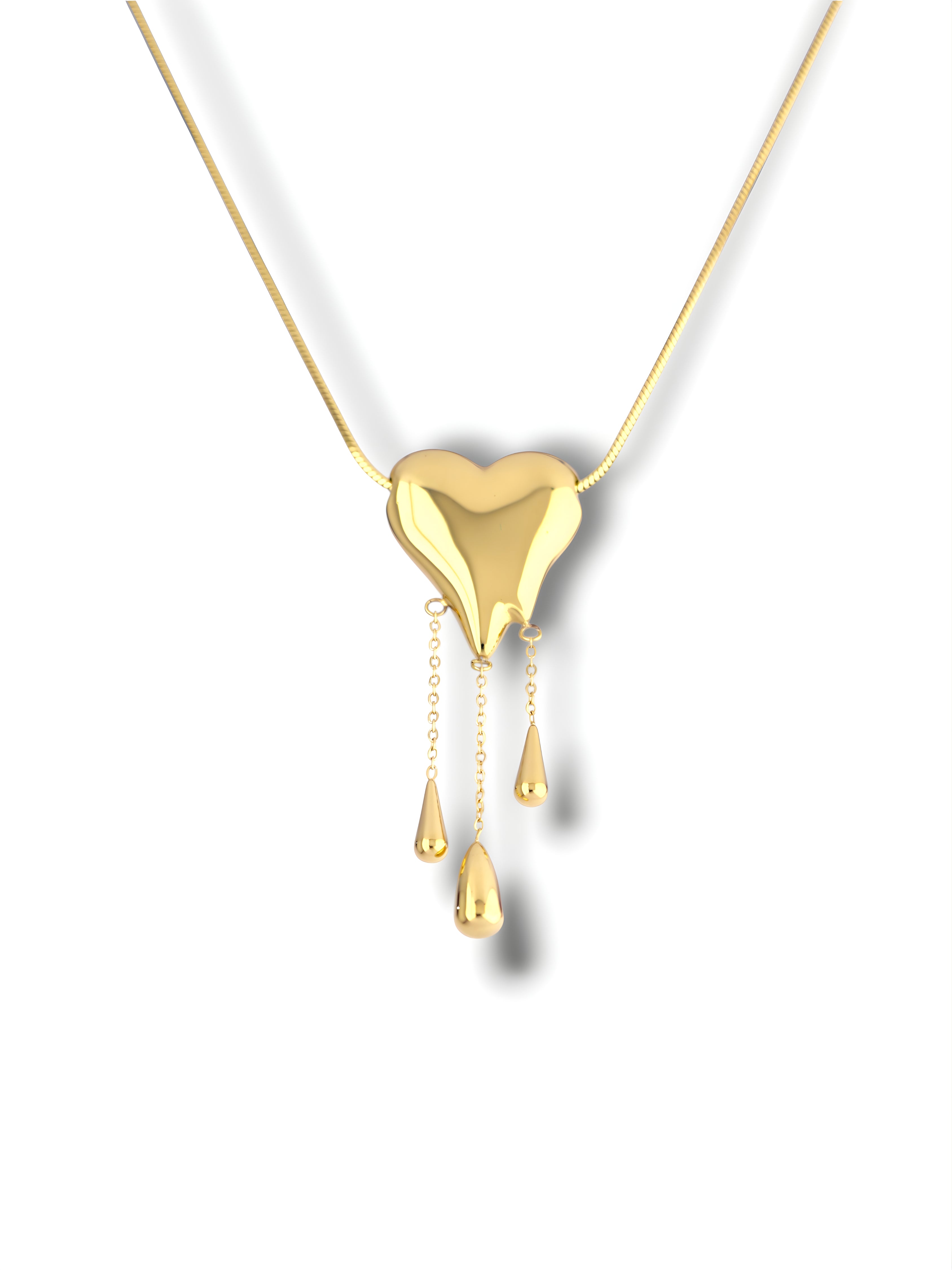 Melting Heart Teardrop Pendant Necklace